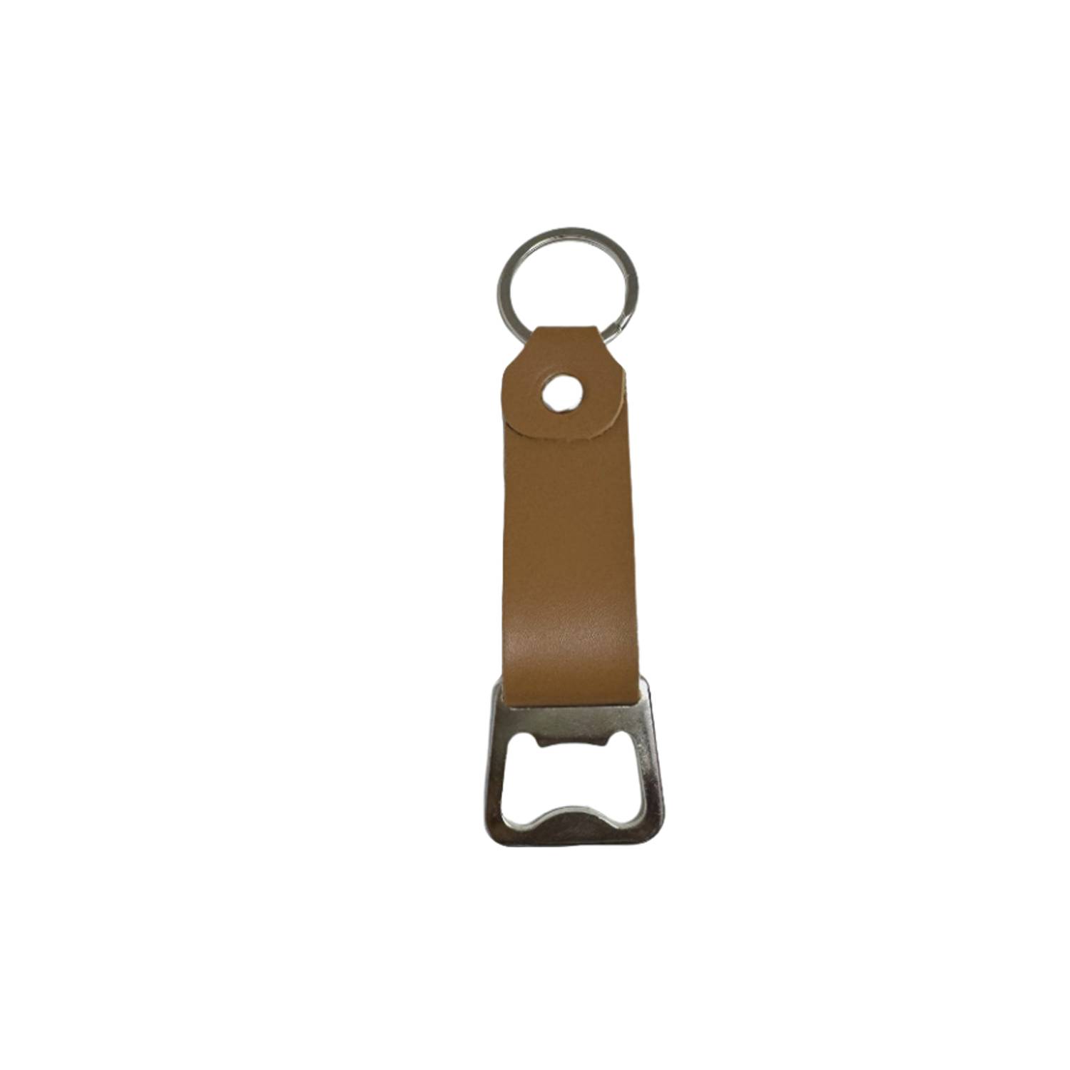 Portable Leather Stainless Steel Bottle Opener Keychain 2
