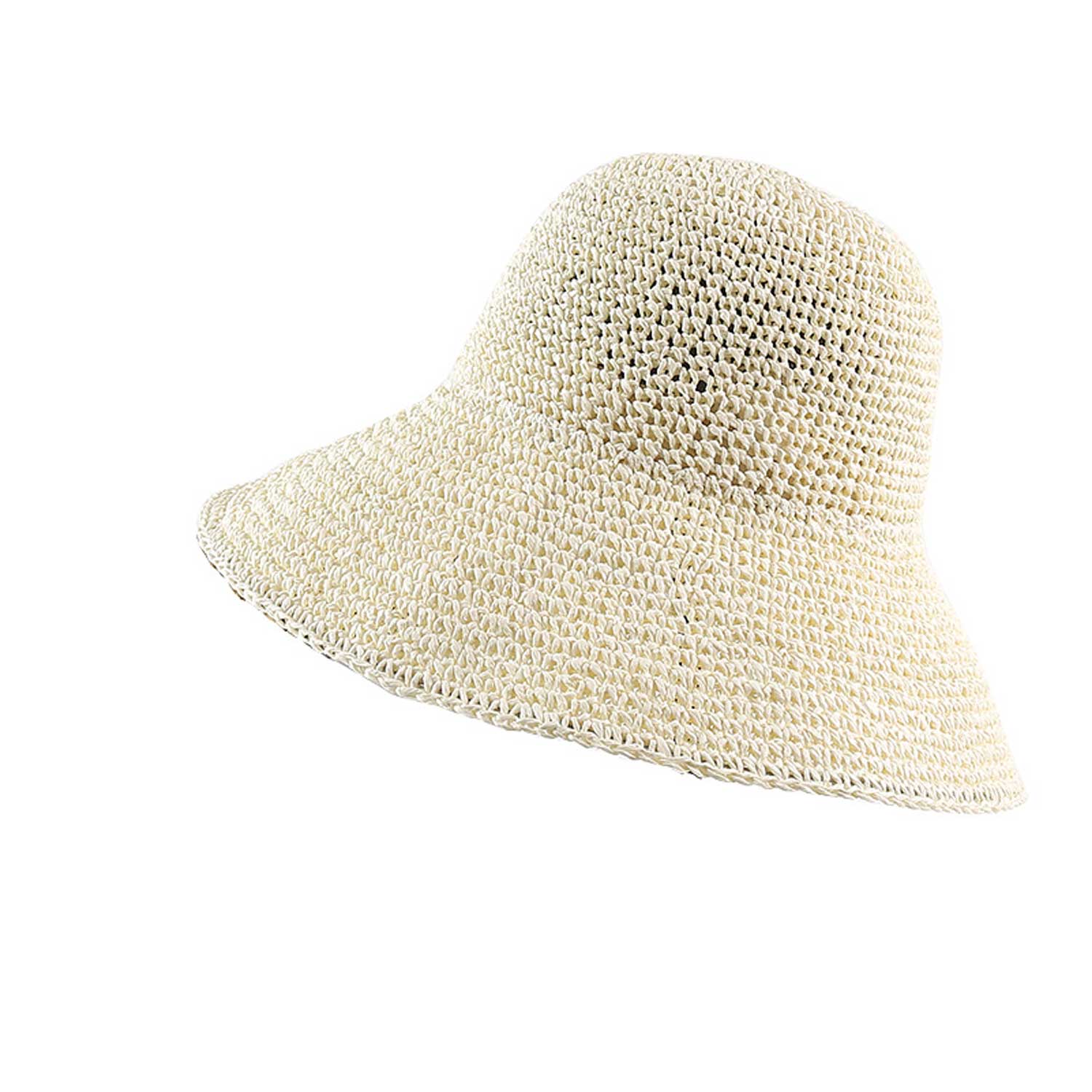 Wide Brim Crochet Foldable Fisherman Vacation Hat for Women 7