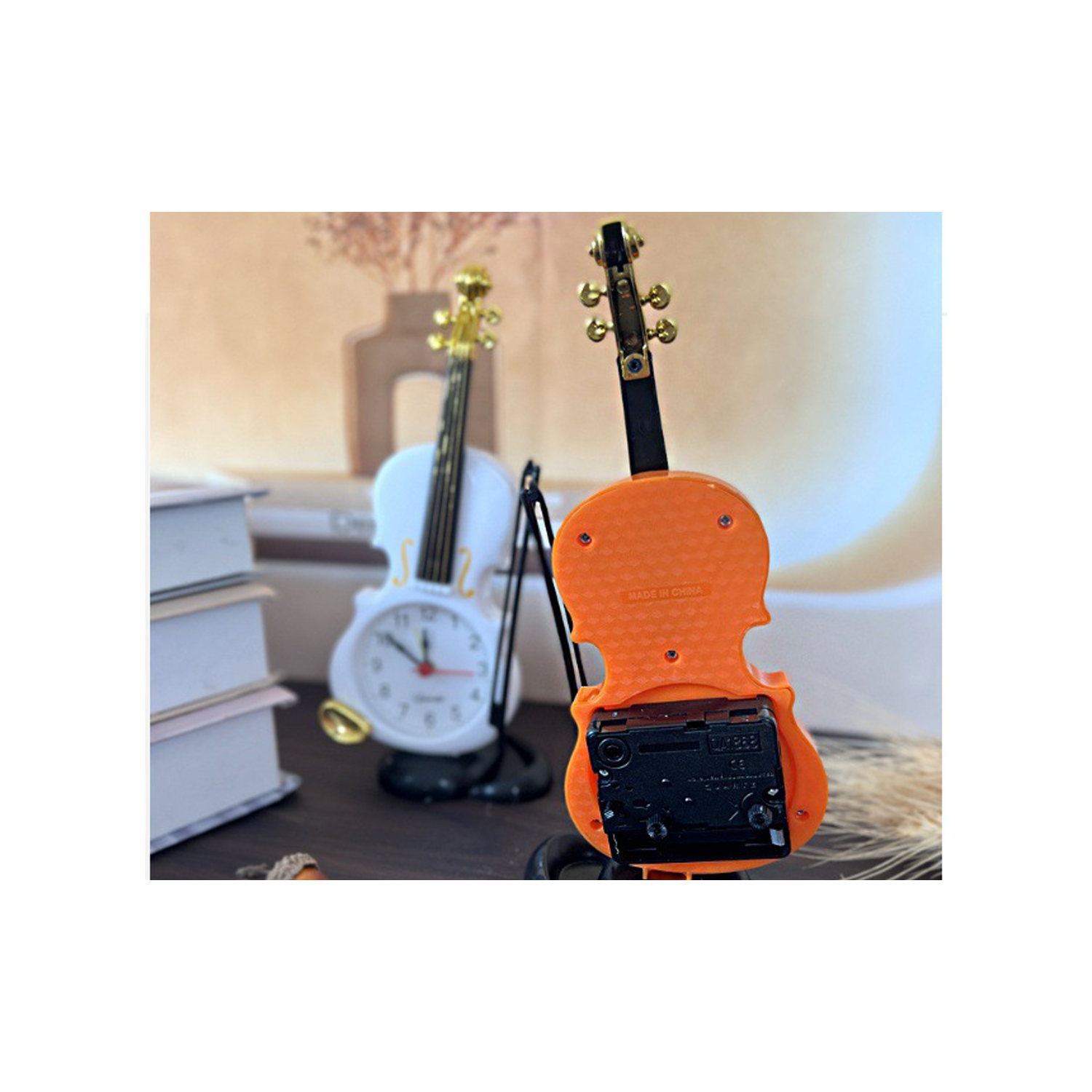 Creative Violin Alarm Desktop Clock 3