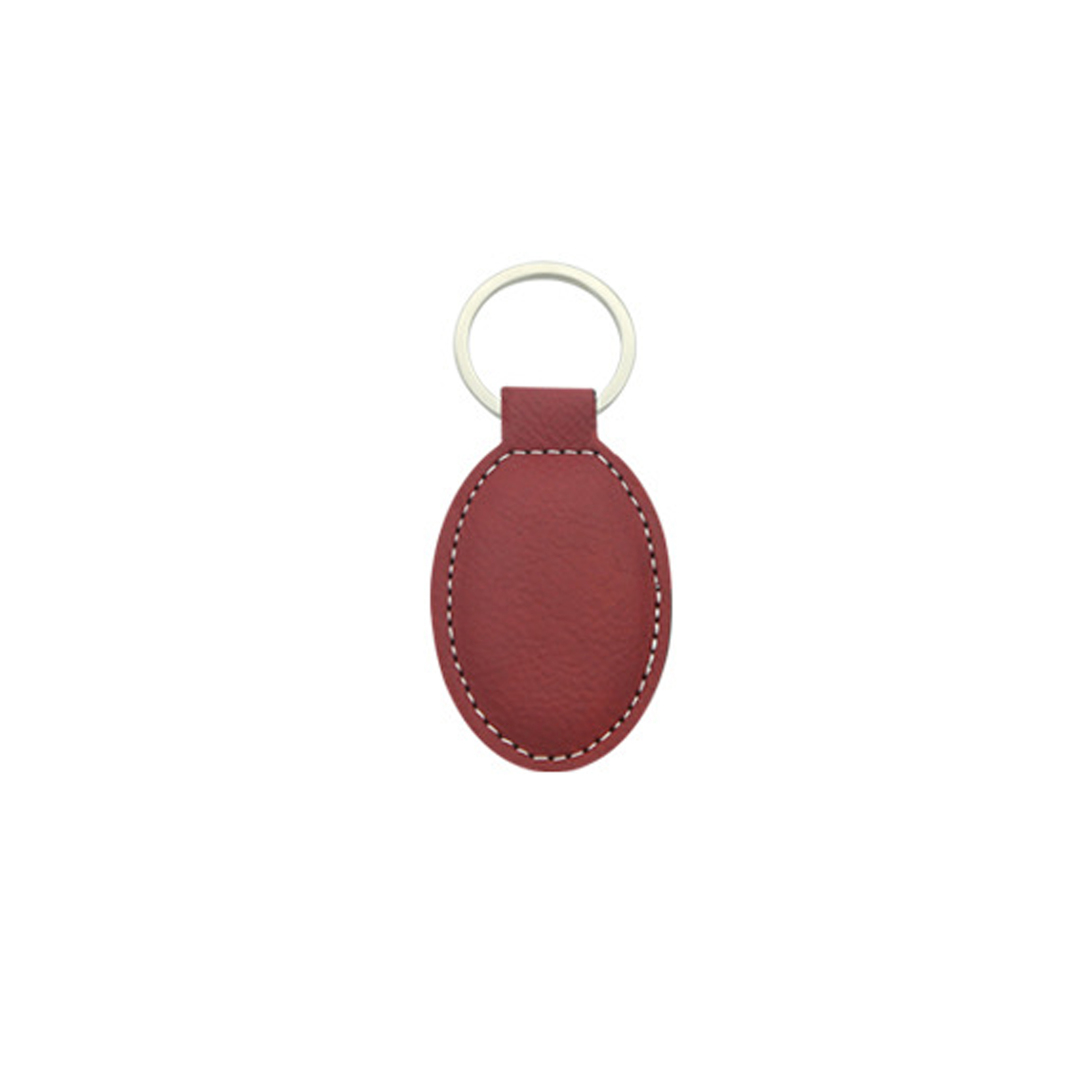 Vegan Leather Oval Shaped Keychain 10