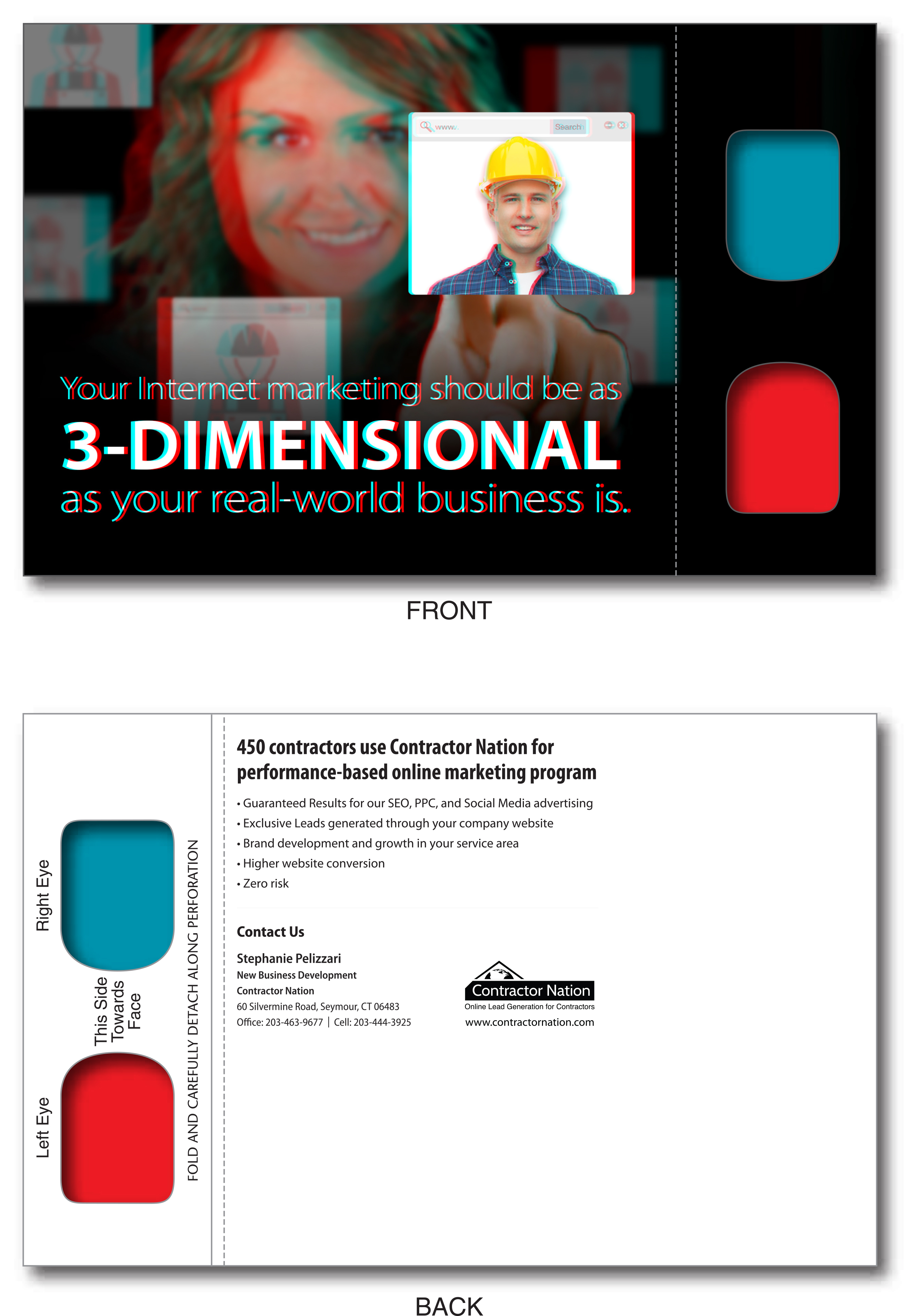 3D Greets Postcards - Red/Cyan Lenses - Custom Imprint 3