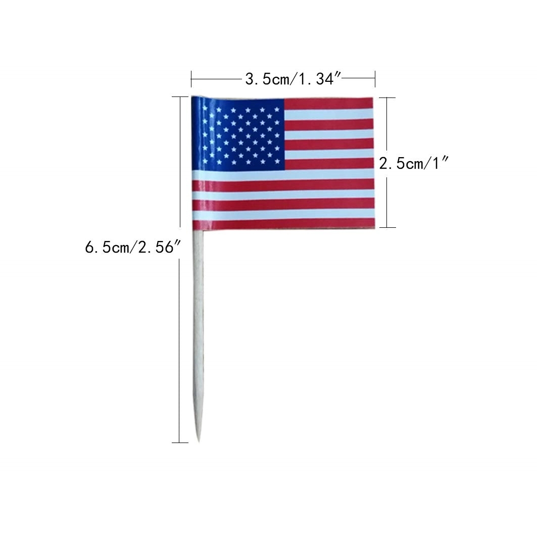 American Toothpick Flag Toppers Cake Decorations 4