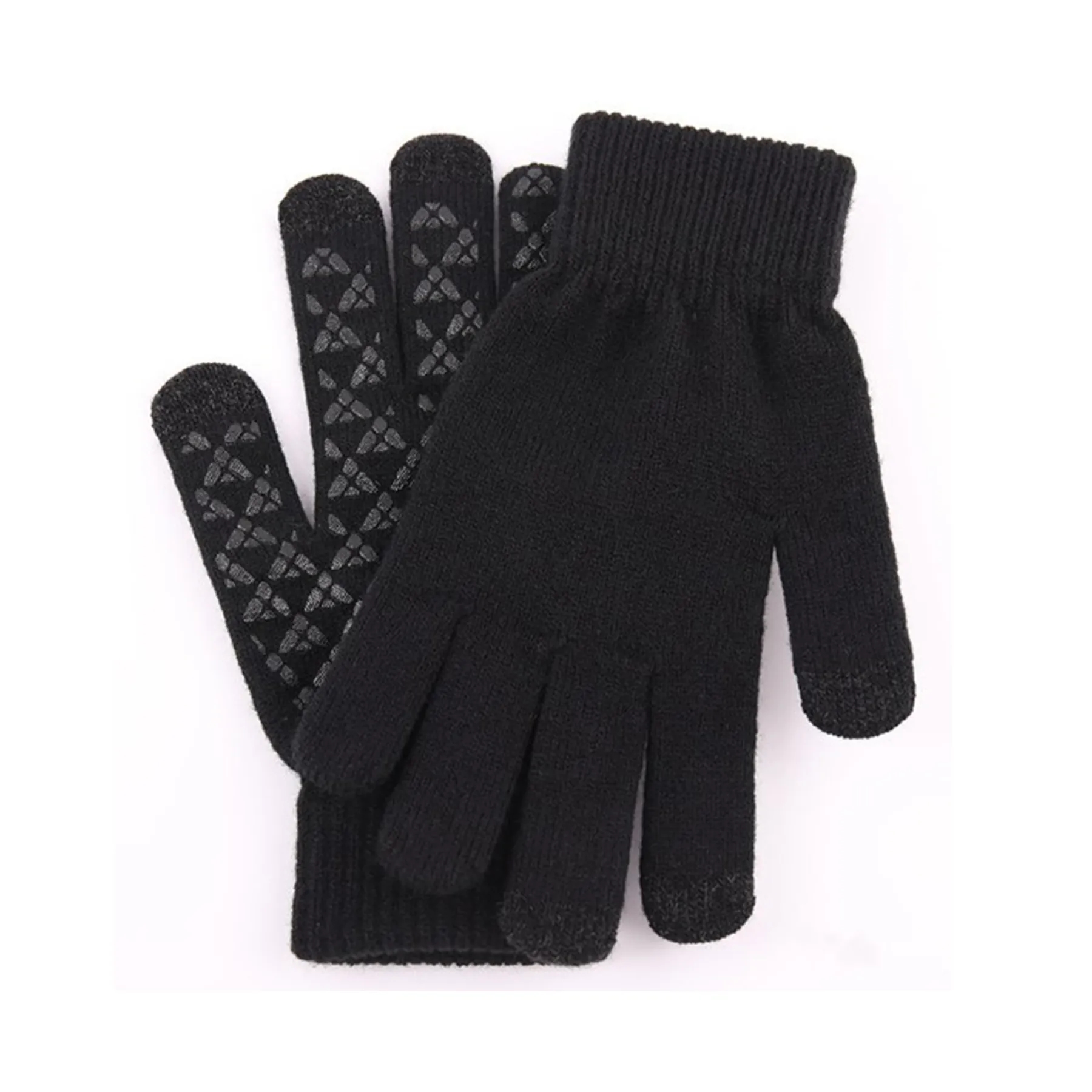 Warm Knitted Touch Screen Gloves Custom MOQ50 4