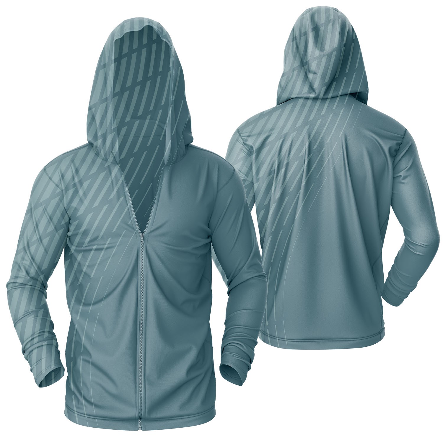 Unisex 170 GSM Sunproof UPF 50+ Fishing Sublimation Pullover Hoodie w/ Full Zipper 5