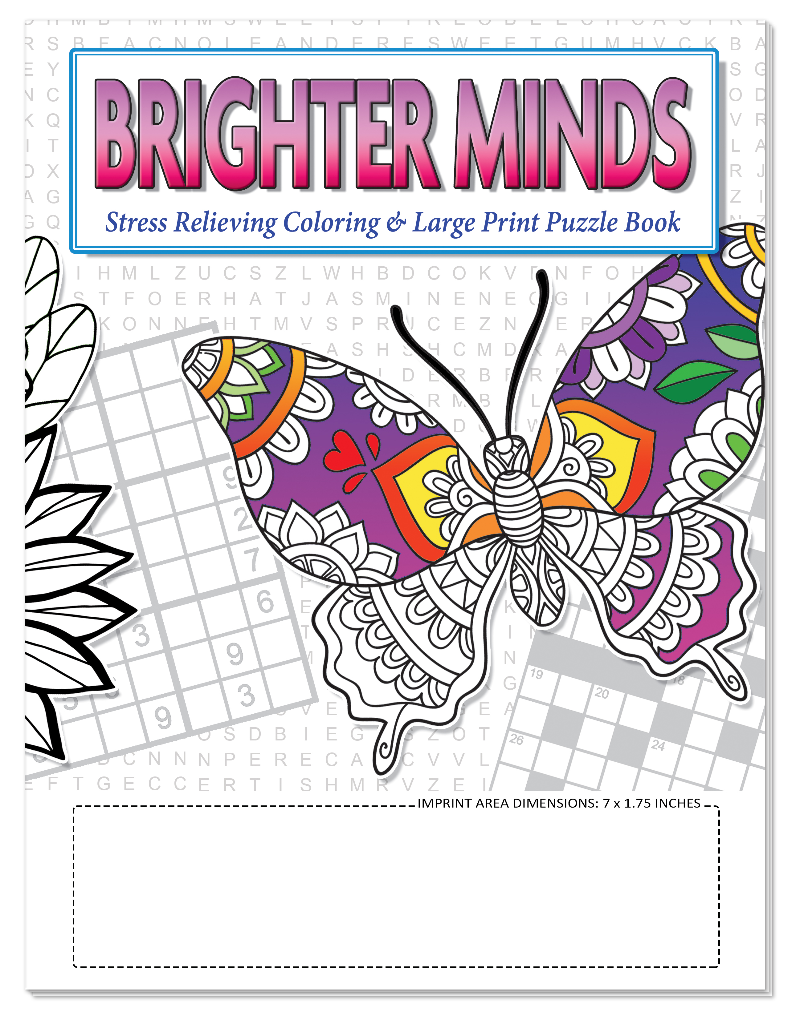 Brighter Minds - Adult Coloring and Large Print Puzzle Book Combo 4