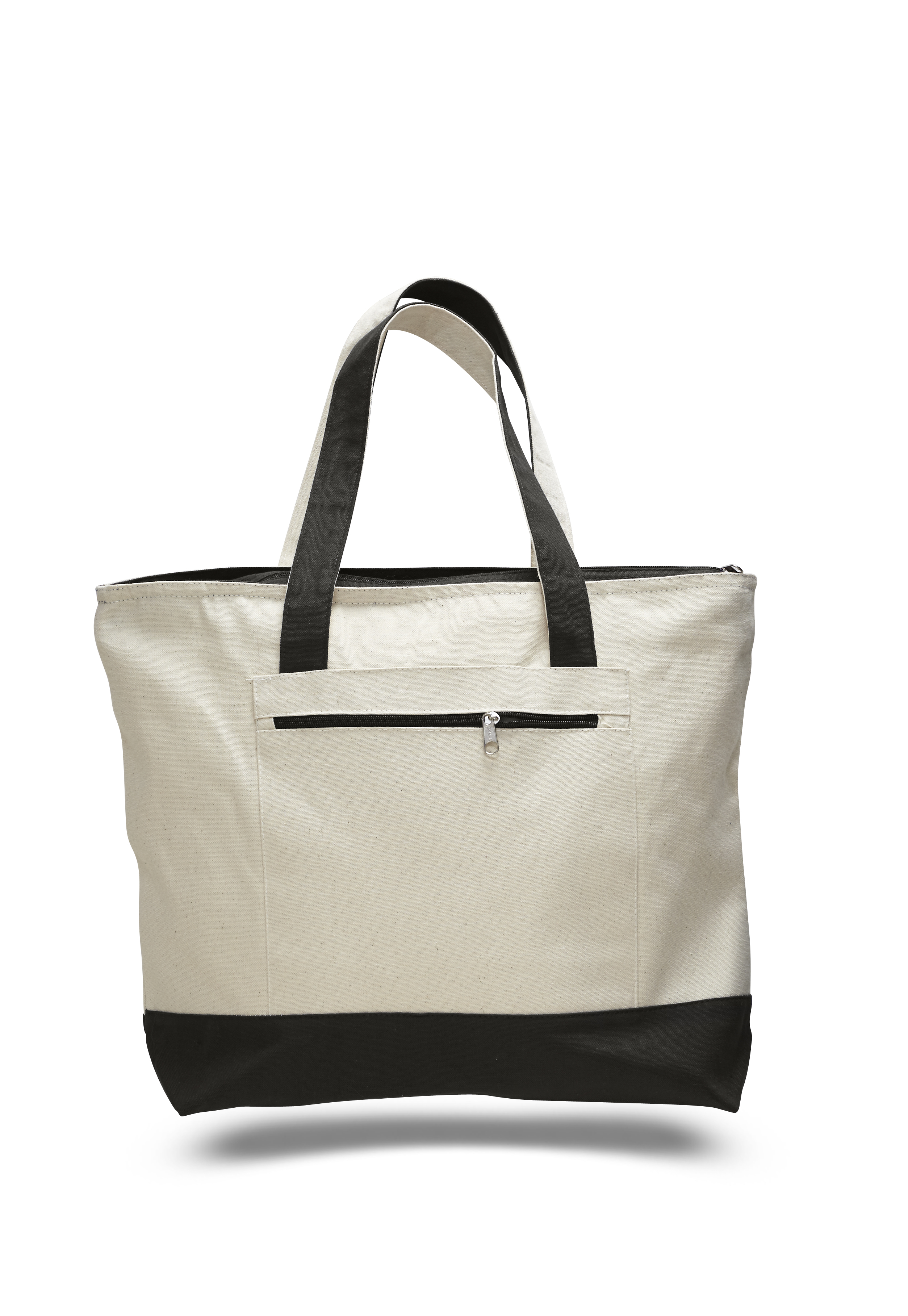 Heavy 12 oz. Cotton Canvas Zipper Tote - Colors, custom tote bag with logo imprint 6