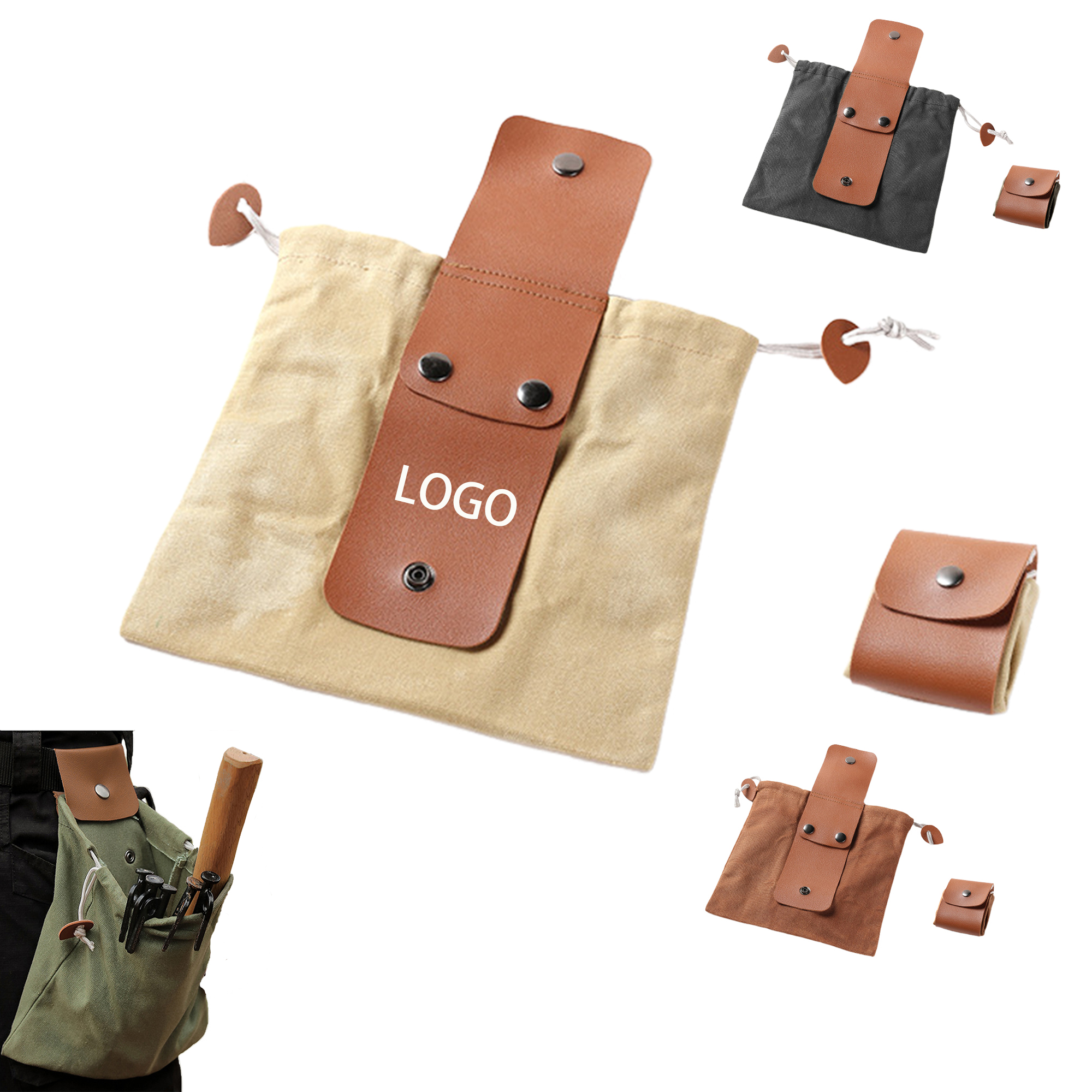 Foldable Canvas Outdoor Waist Hung Tool Pouch 3