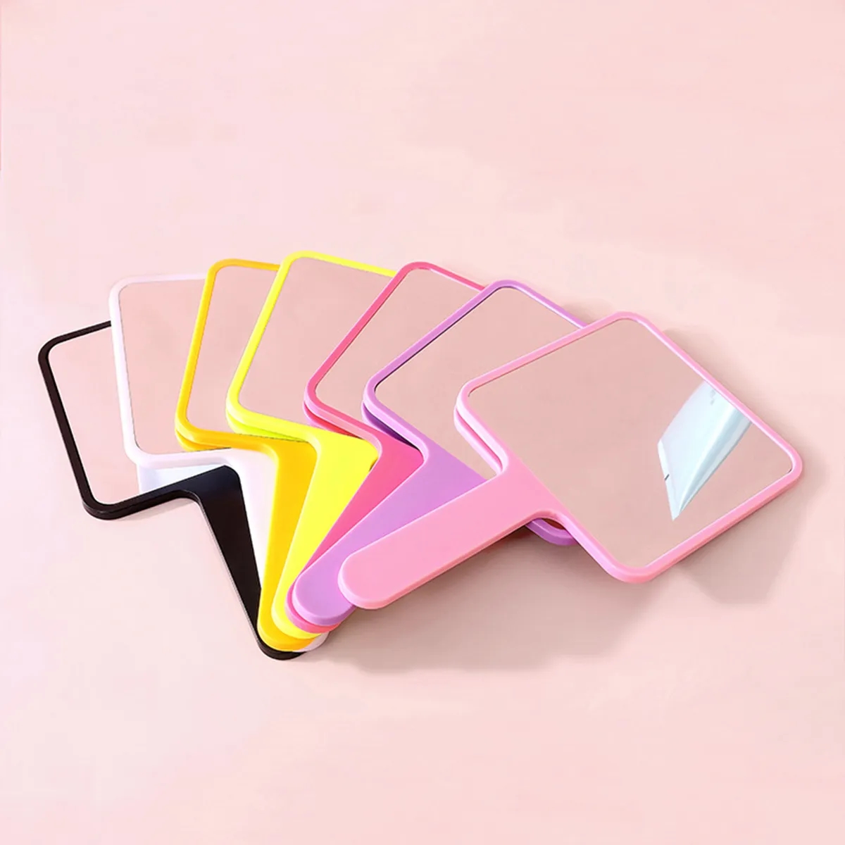 Portable Compact Square Handle Makeup Small Cosmetic Mirror 2