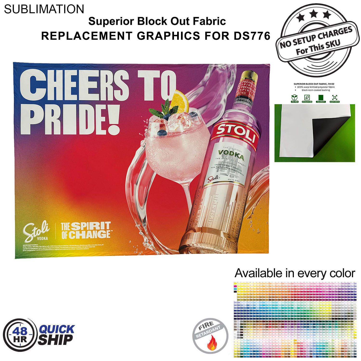 48Hr Quick Ship - Replacement Graphics for 10' Straight Wall with Velcro on the back