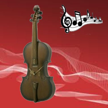 Wooden Violin Music Clock 2
