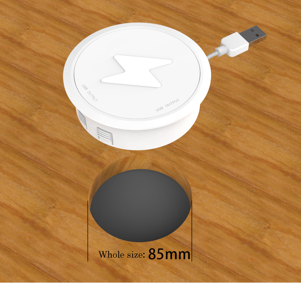 Desktop Embedded Dual Port in Fast Wireless Charger 3