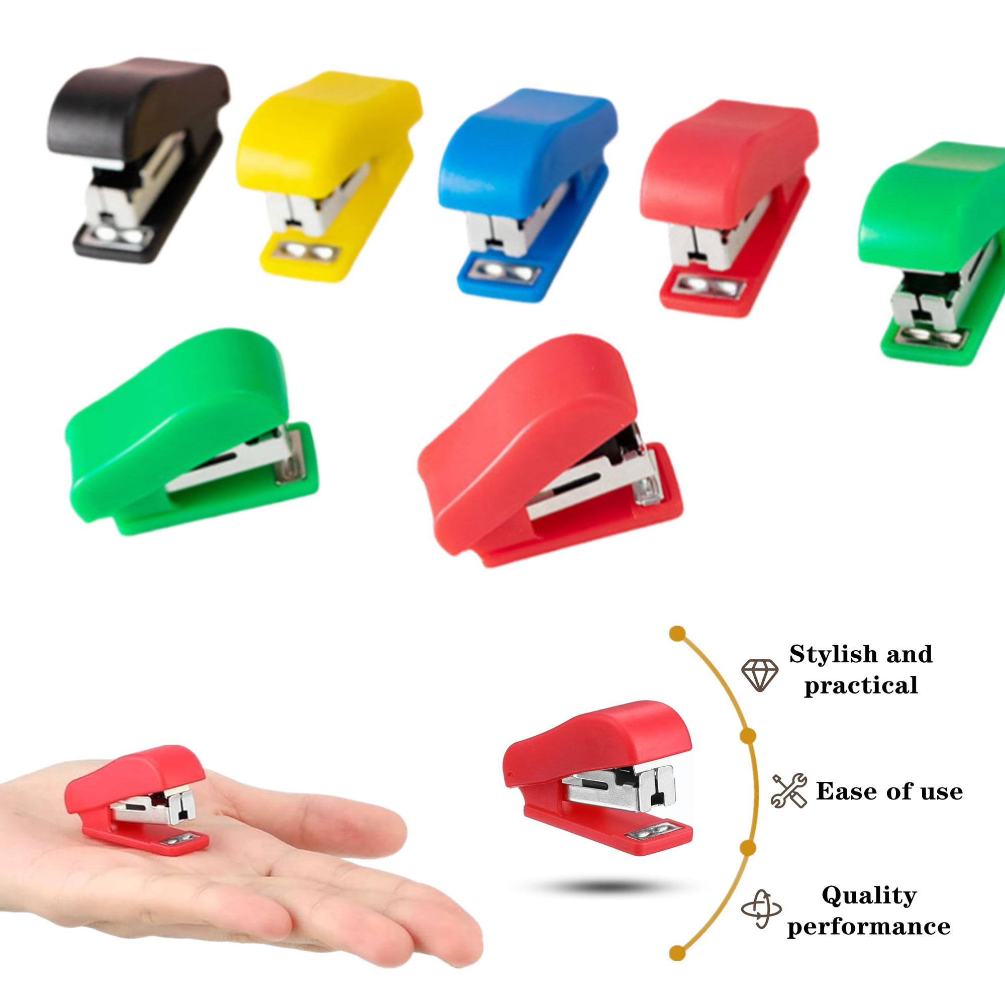 Mini Portable Multicolor Hand Held Desk Staplers 3
