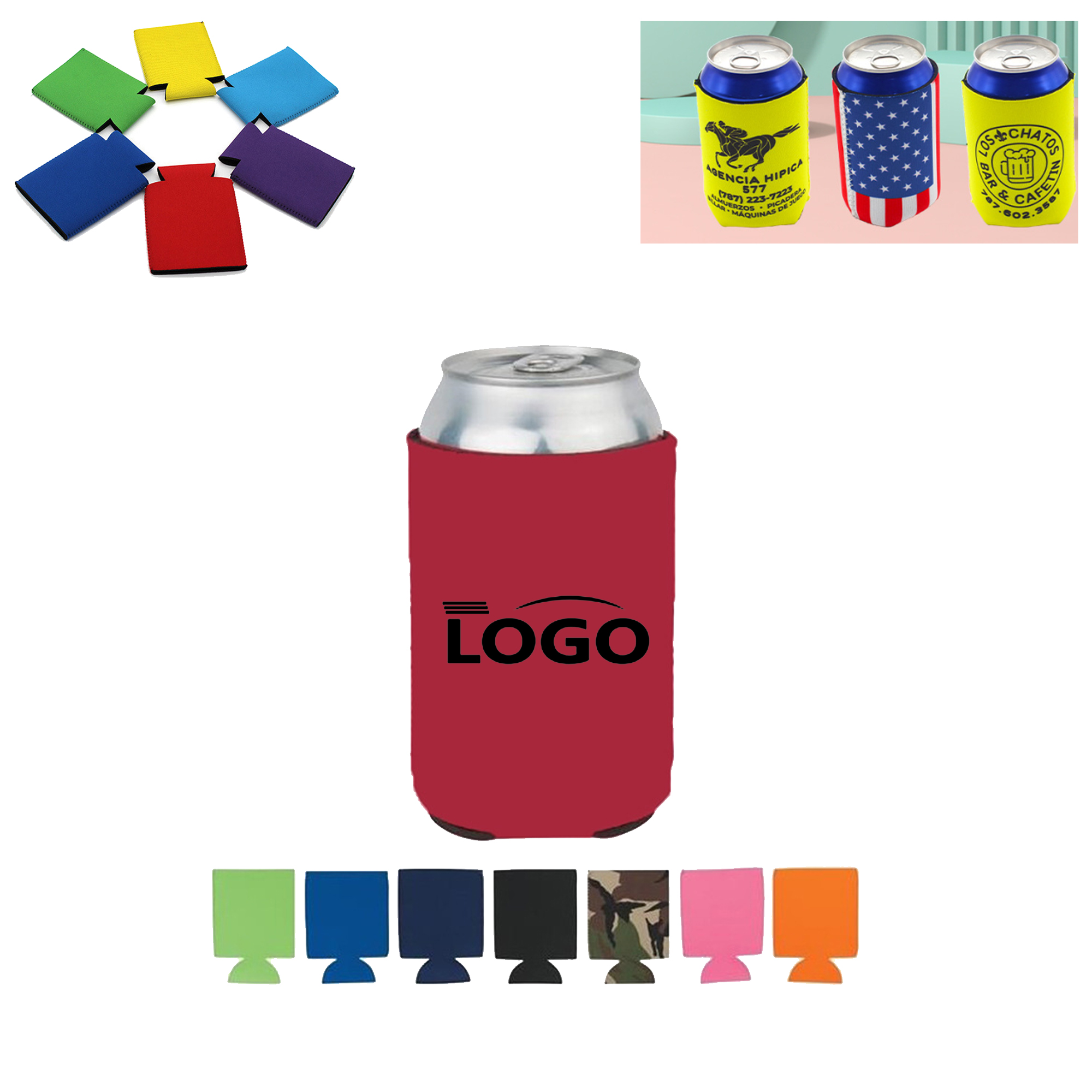 Customizable Insulated Beer Can Cooler Sleeve, custom koozie with logo imprint 2
