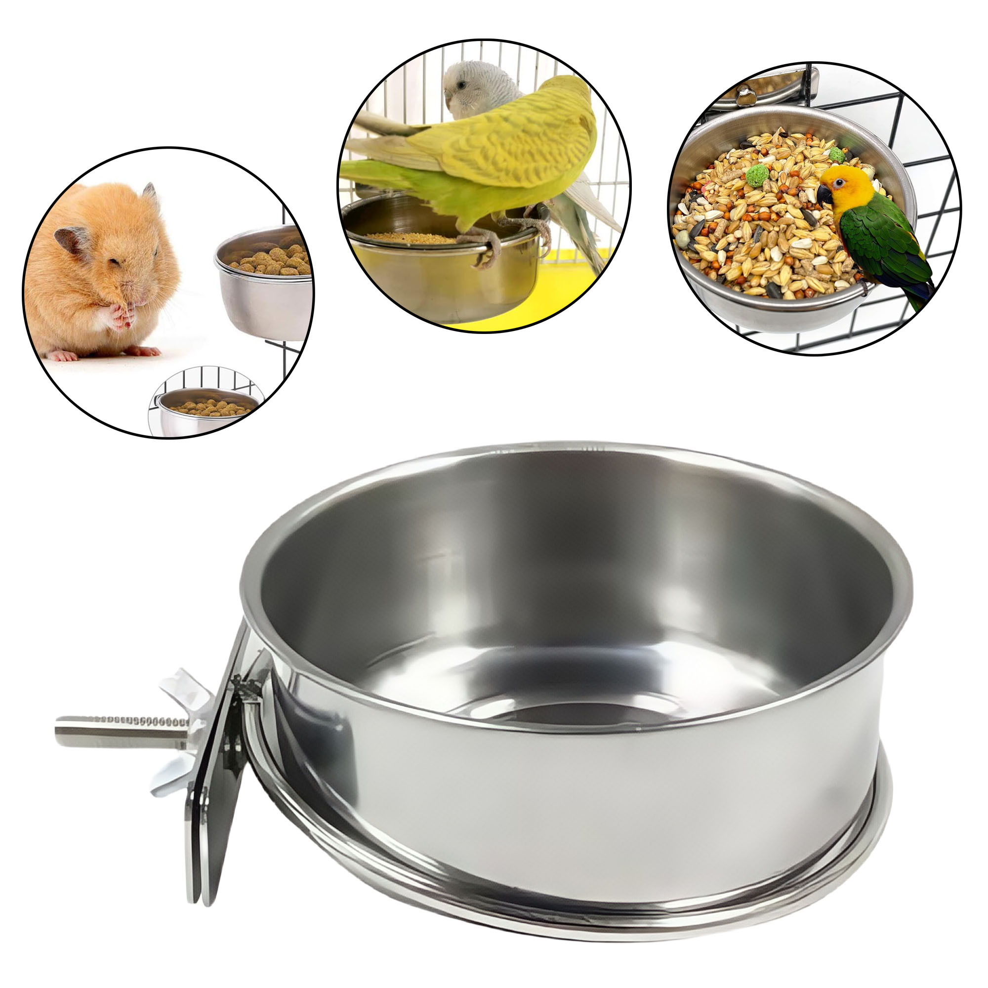 Small Stainless Steel Parrot Food Bowl Water Cup 3