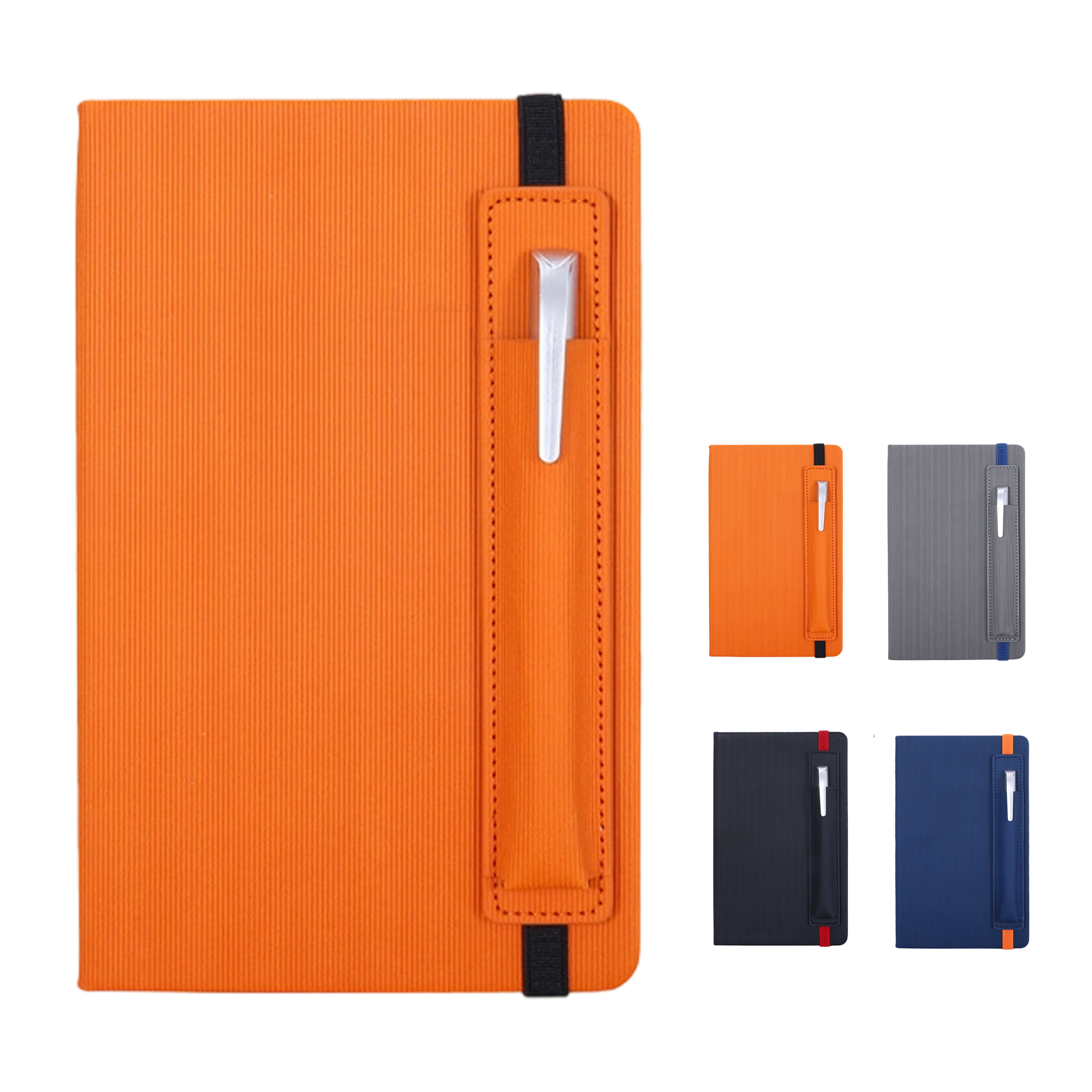 A5 PU Hardcover Notebook With Pen 8.3" Length x 5.8" Width 7