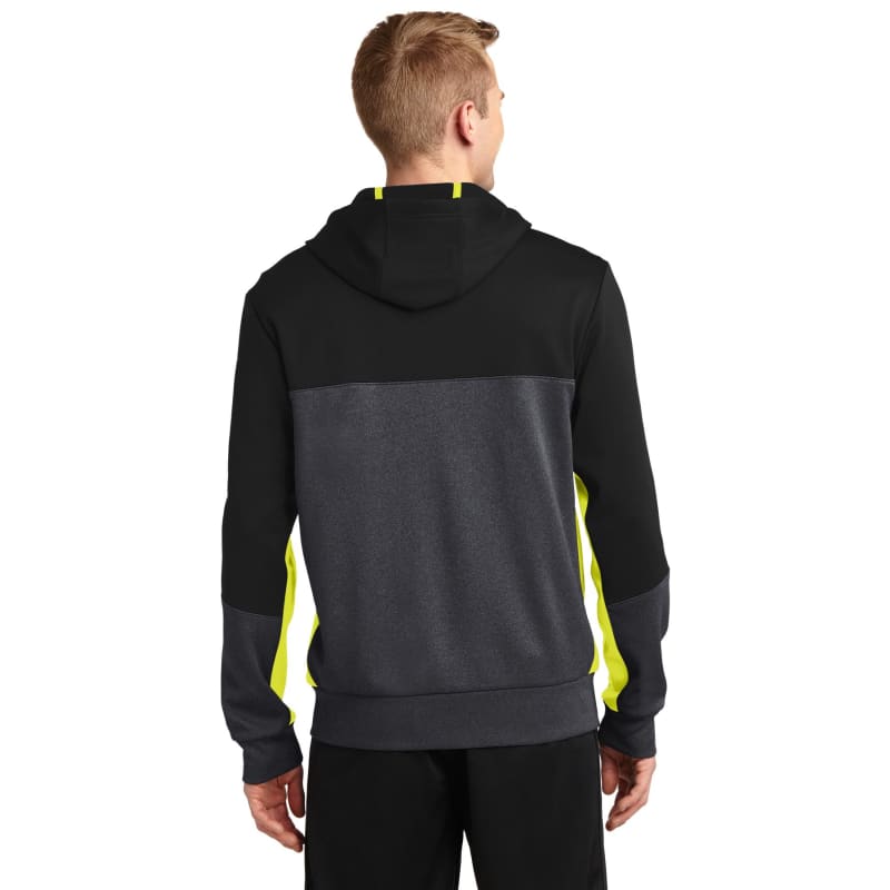 Sport-Tek Tech Fleece Colorblock Full-Zip Hooded Jacket. 7