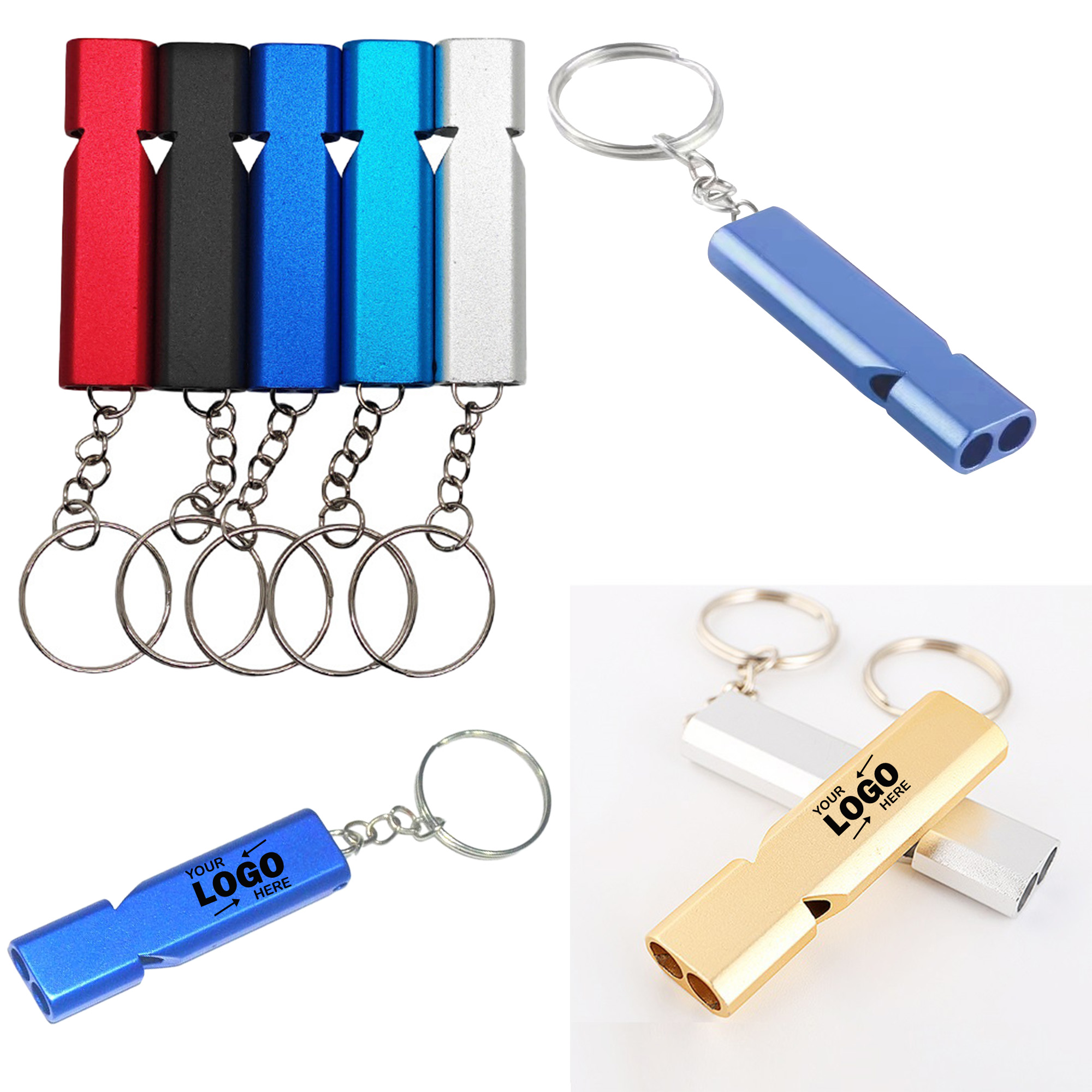 High Volume Dual Tube Aluminum Alloy EDC Survival Whistle 2