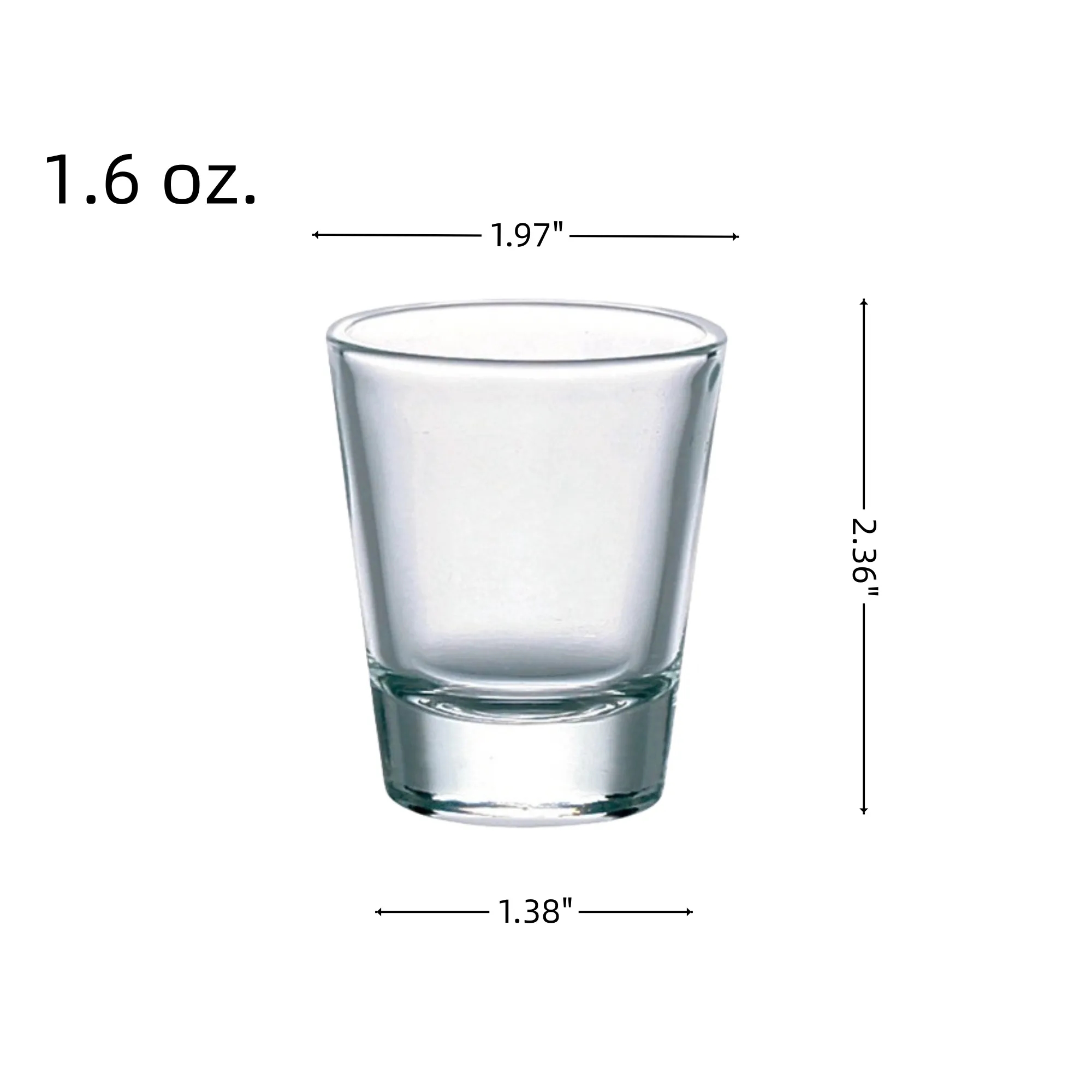 1.6 OZ Clear Basic Shot Glass Mini Whiskey Shooter 3