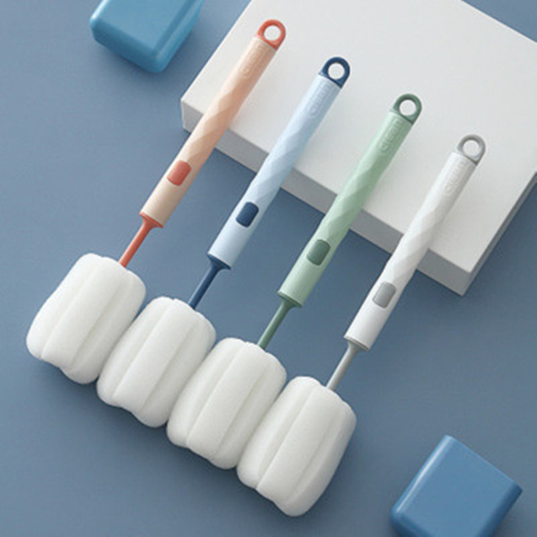Plastic Long Handle Sponge Detachable Cleaning Brush 4