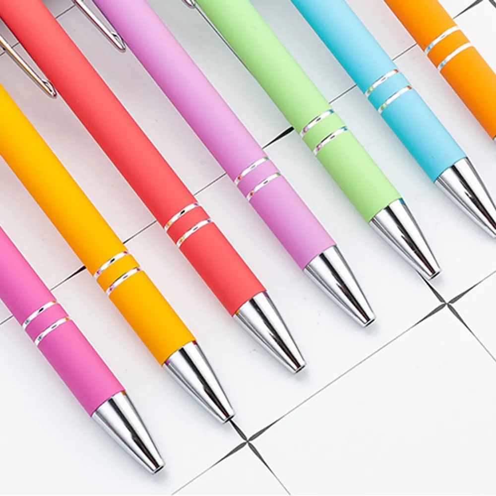 Soft Touch Metal Ballpoint Pen With Color Stylus Tip 6