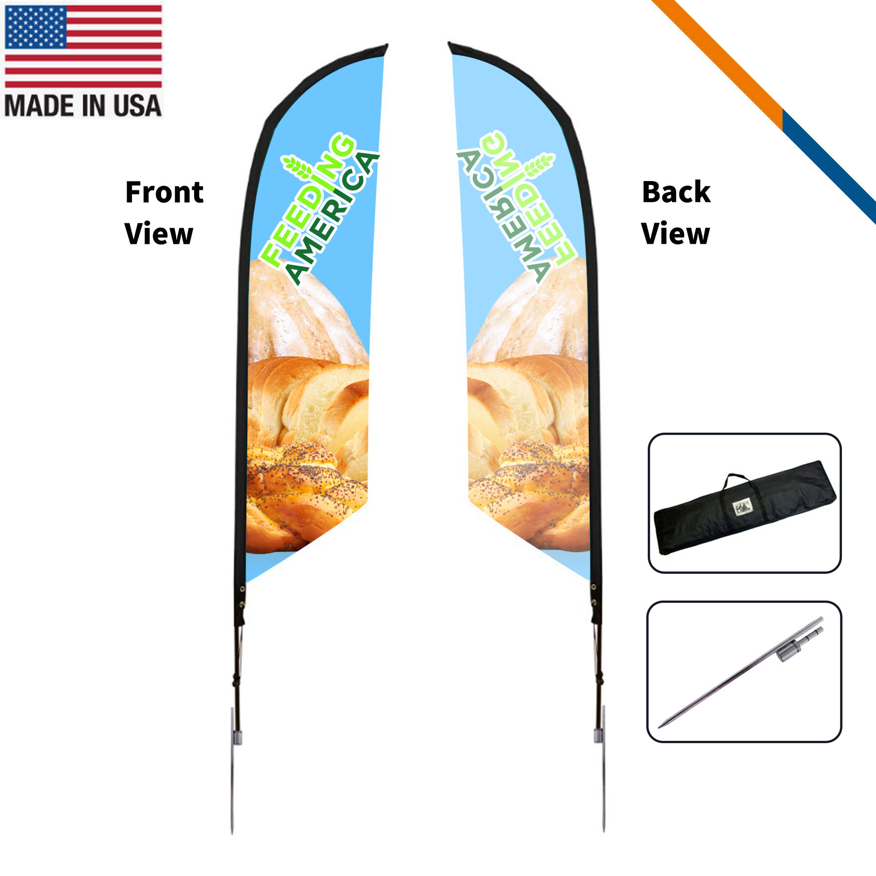 10' Brulo Single-Sided Angle Flag 1