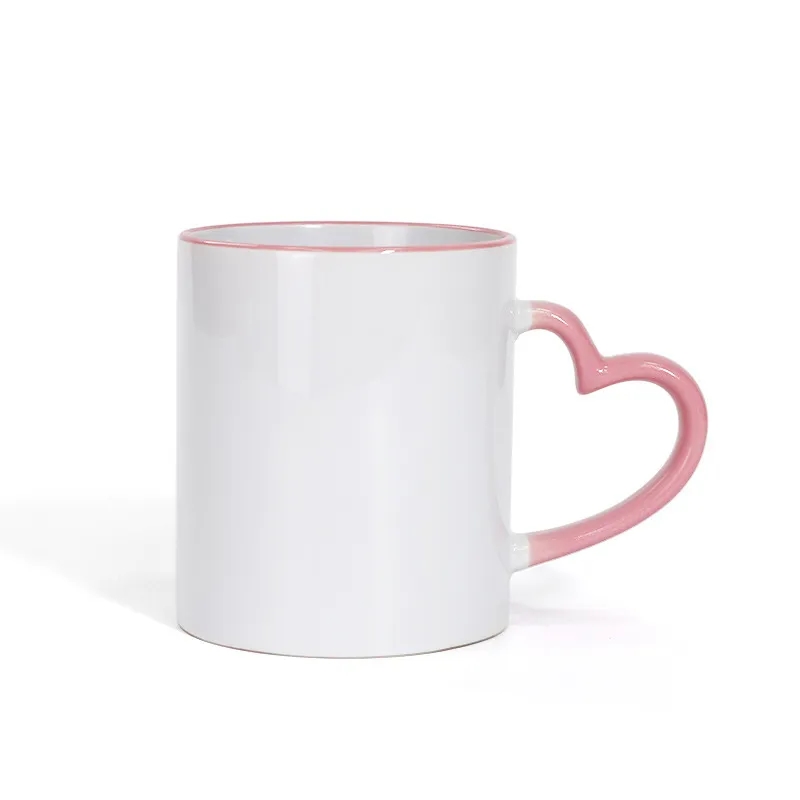 Heart-shaped Handle 11 oz Ceramic Sublimated Cups 2