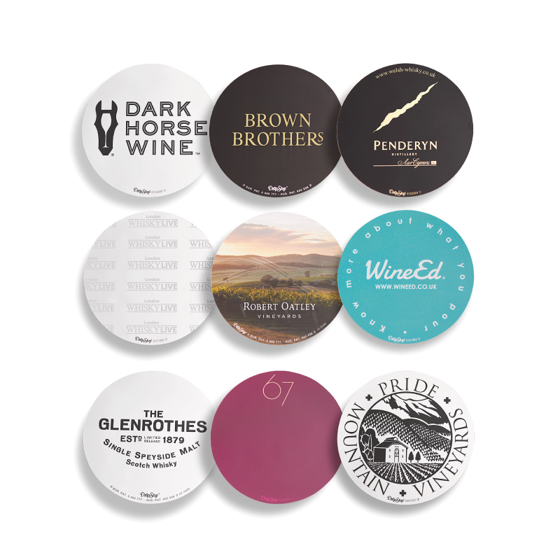 SipStop No-Drip Wine Pourer & 9-Pack Custom Coasters 6