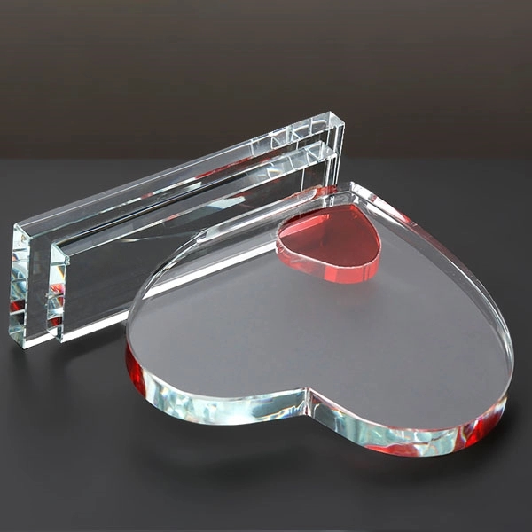 Heart Shape Clear Crystal Award Trophy 3