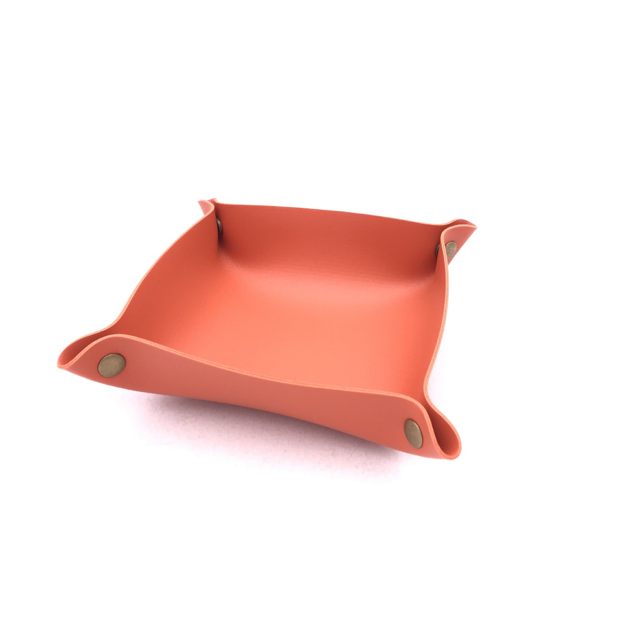 PU Leather Foldable Valet Tray With Snap Corners 7.87" 9