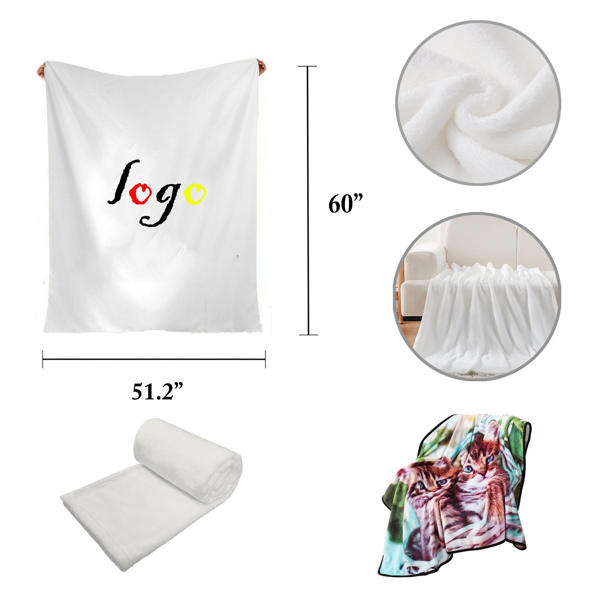 MOQ10 280 GSM Fleece Flannel Plush Blanket 1