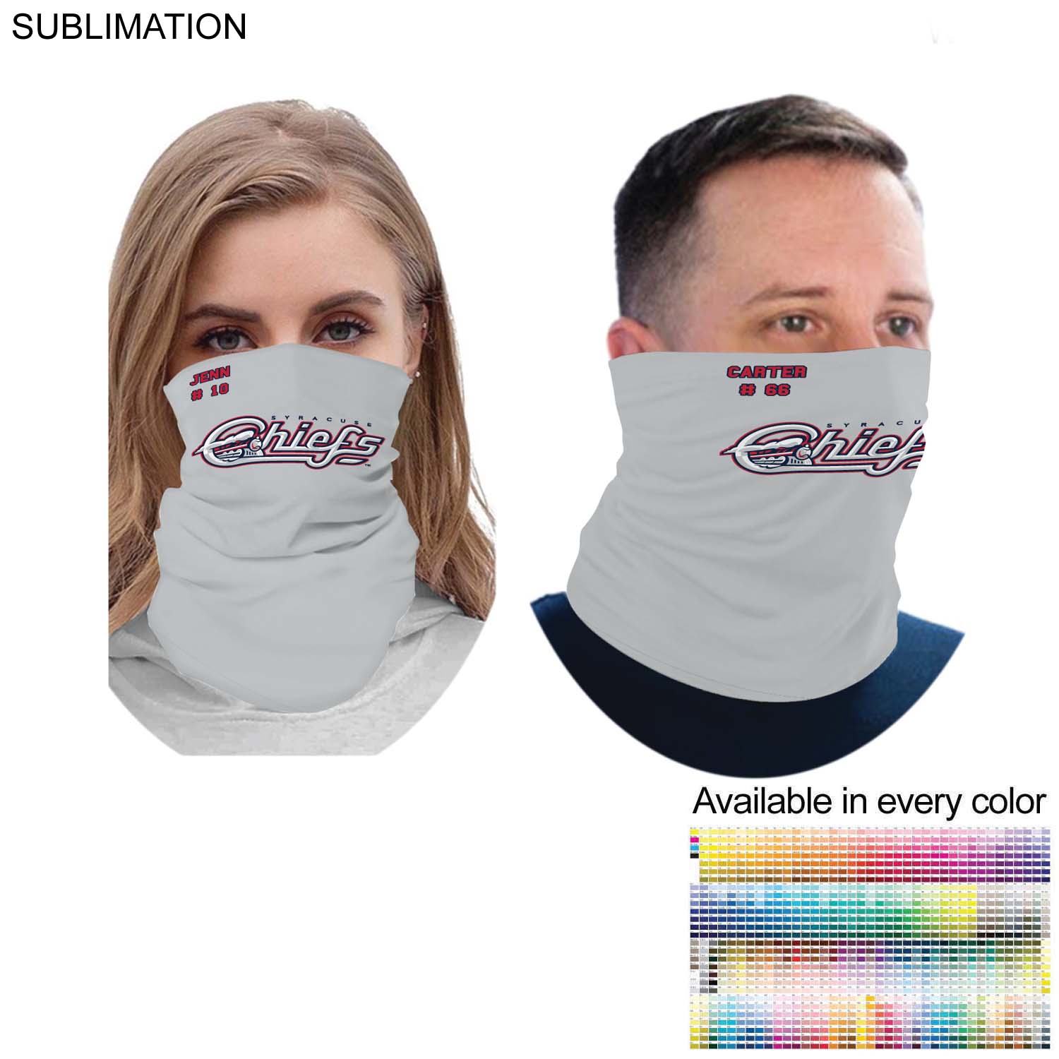 Team Neck Gaiter, Sublimated lightweight Seamless Gaiter, Jersey Fabric, 2way stretch, raw edges 4