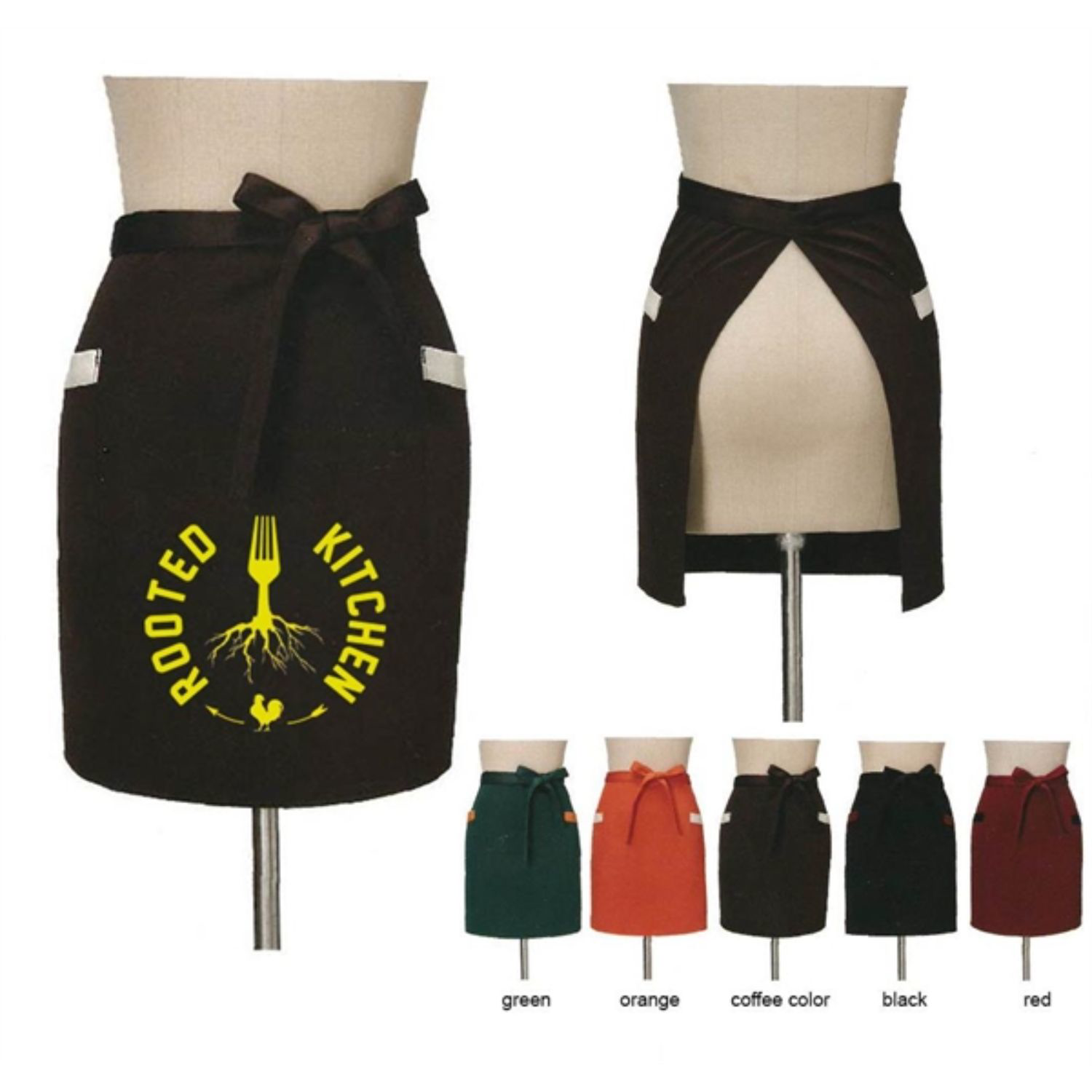 12 oz. Woven frock fabric Waist Apron w/ 2 side pockets 3