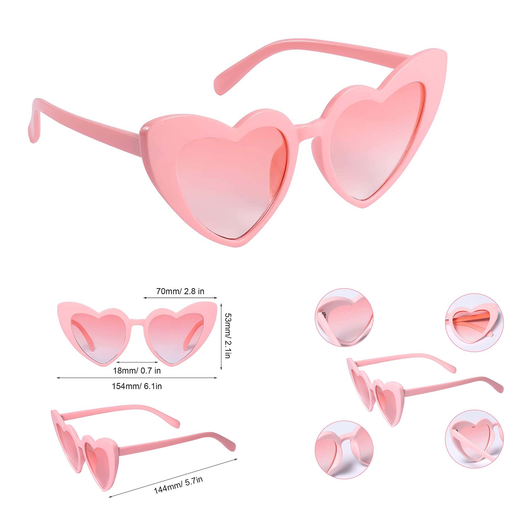 70s Vintage Heart Shaped Sunglasses