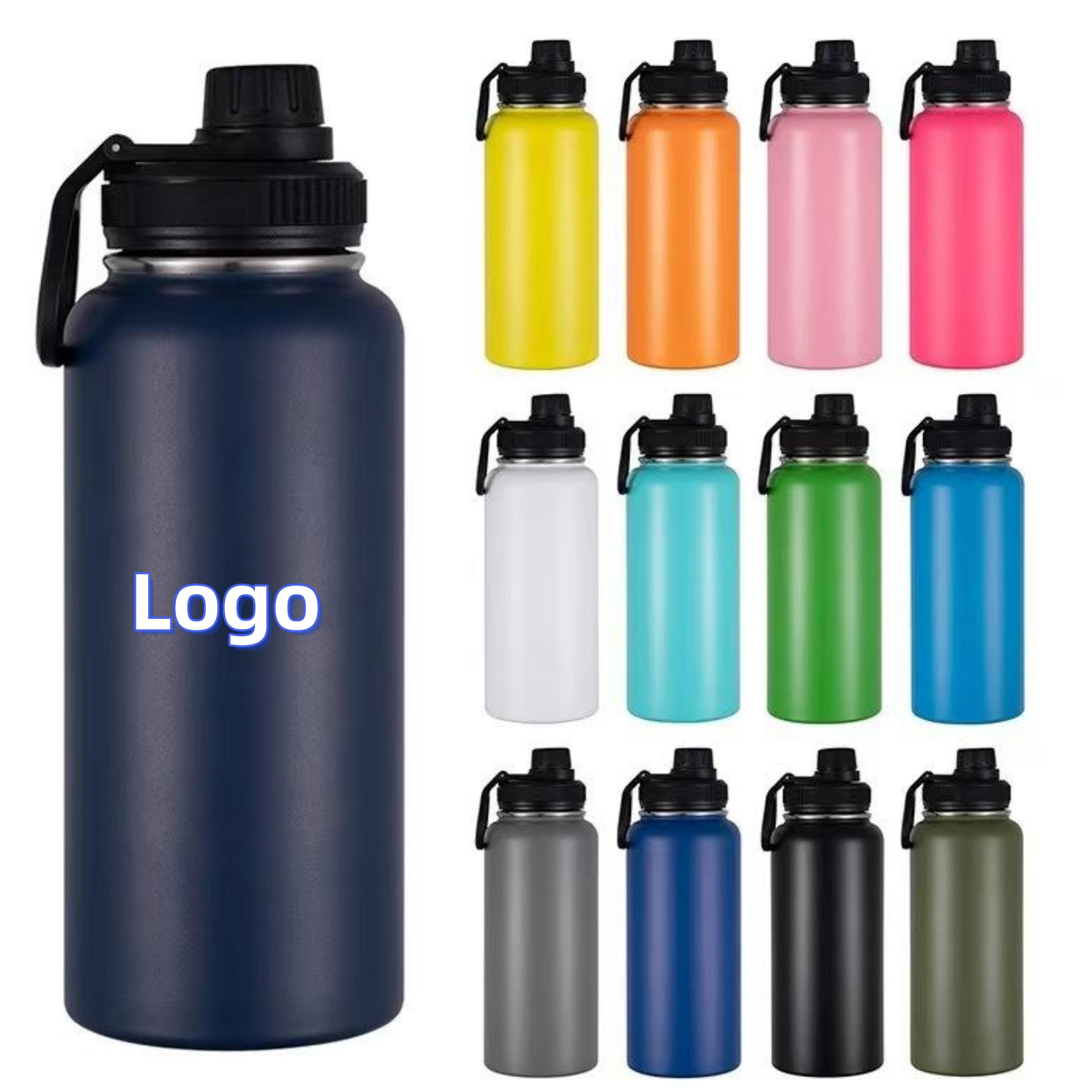 Custom 12oz&16oz&18oz&22oz&25oz&32oz&40oz Insulated Sport & Gym & Travel Water Bottle with Lid, custom water bottle with logo imprint 13