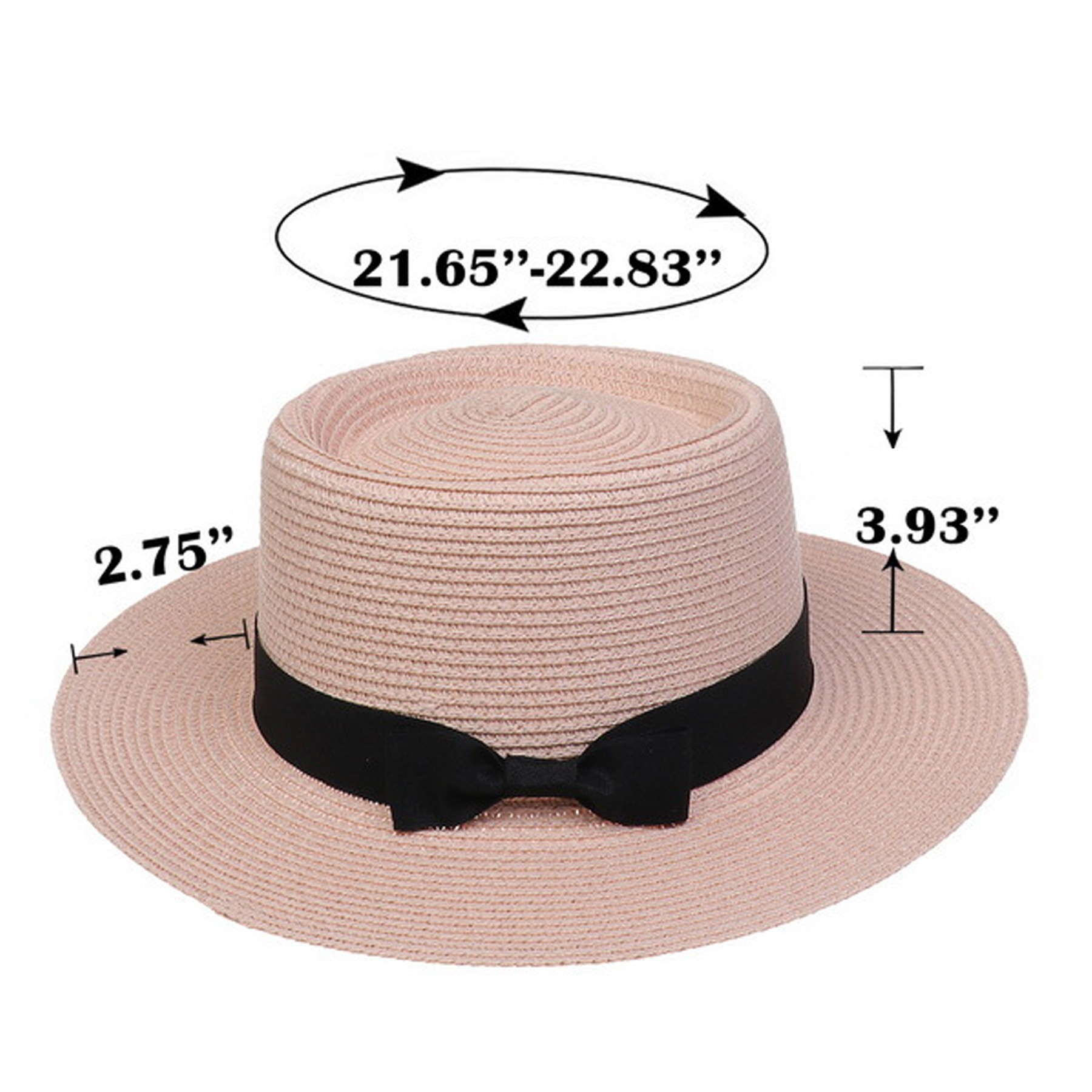 Summer Bow Tie Straw Visor Sun Hat 1