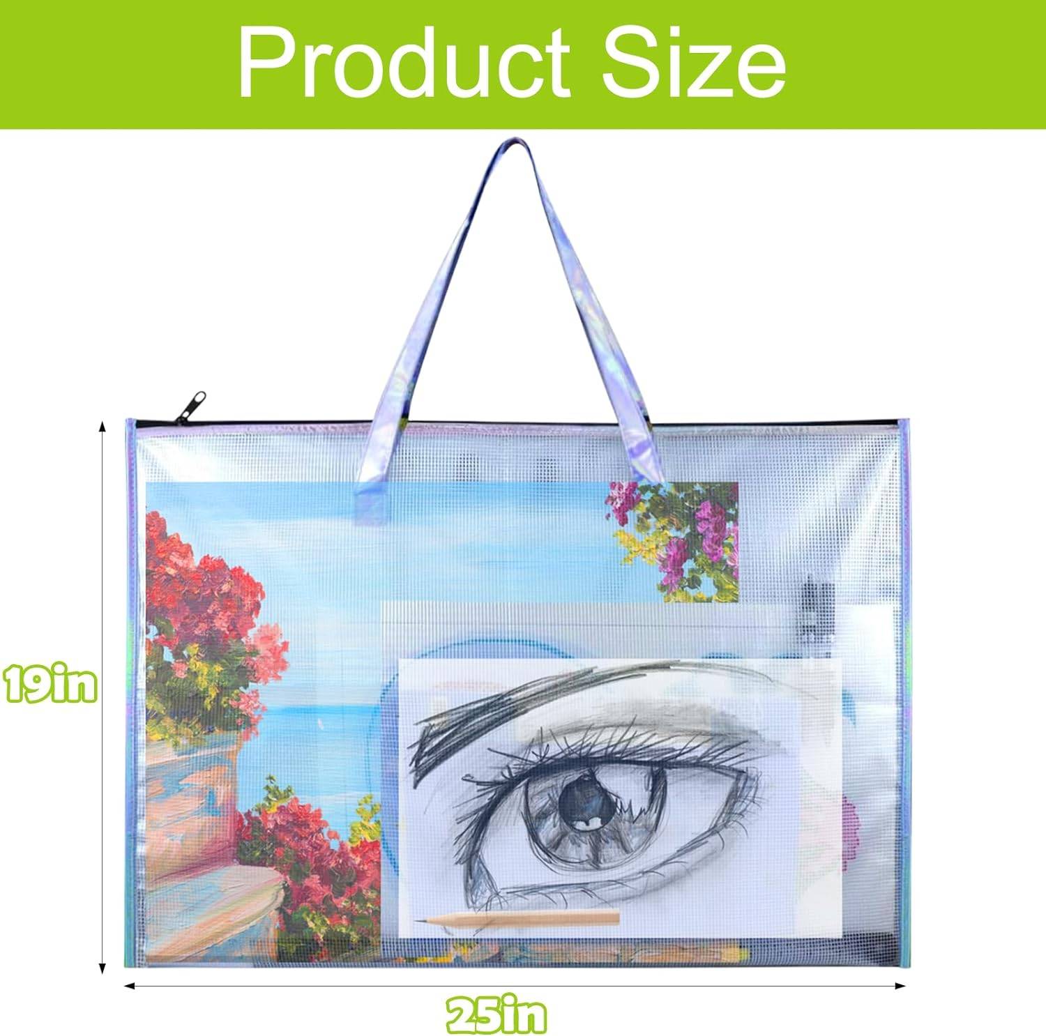 Large Clear Mesh Vinyl Bag w/ Handle 3