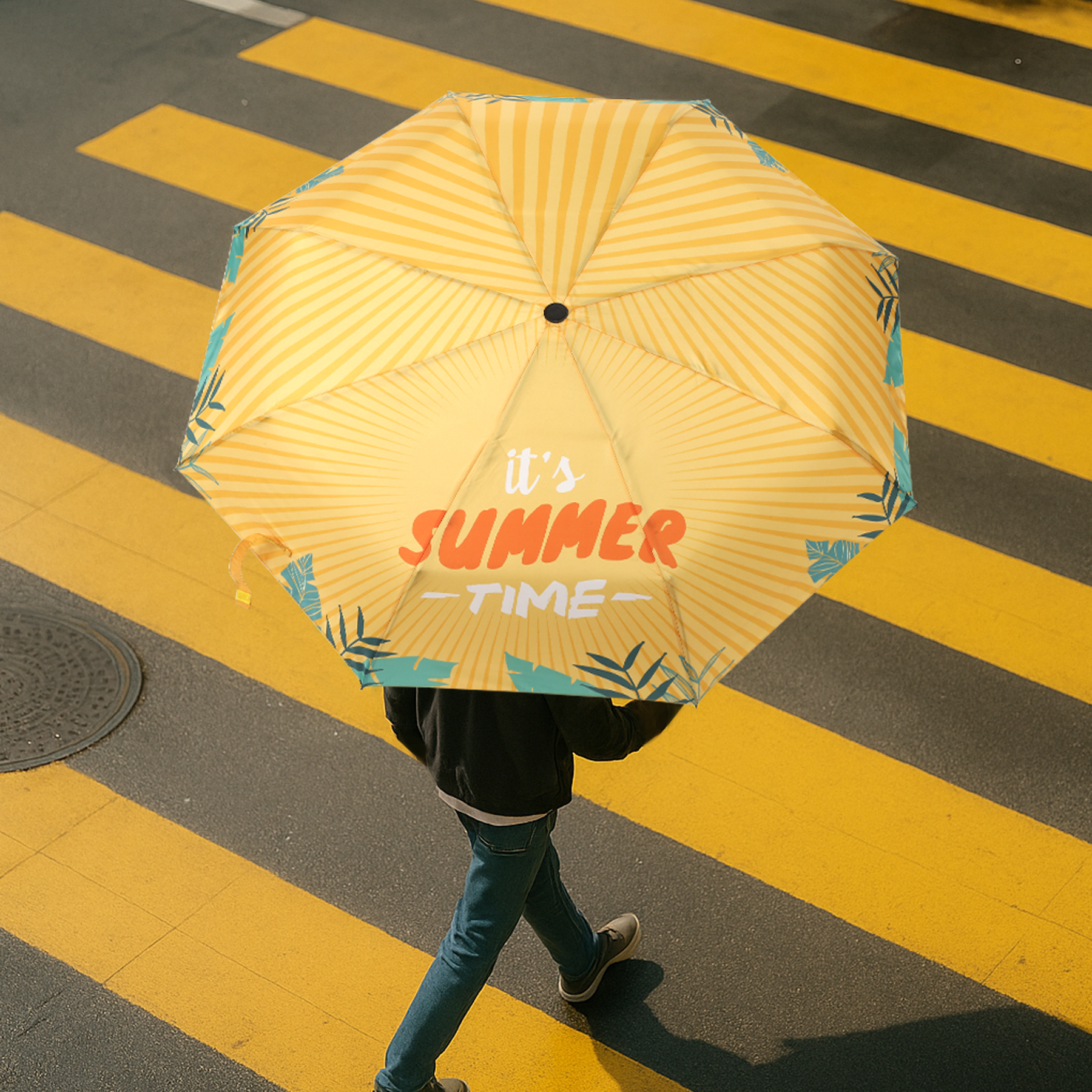 42" Arc Manual Open Compact Folding Umbrella 9