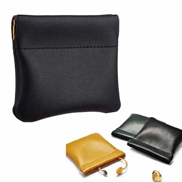 PU Snap Spring Earphone Pouch Storage Bag 6