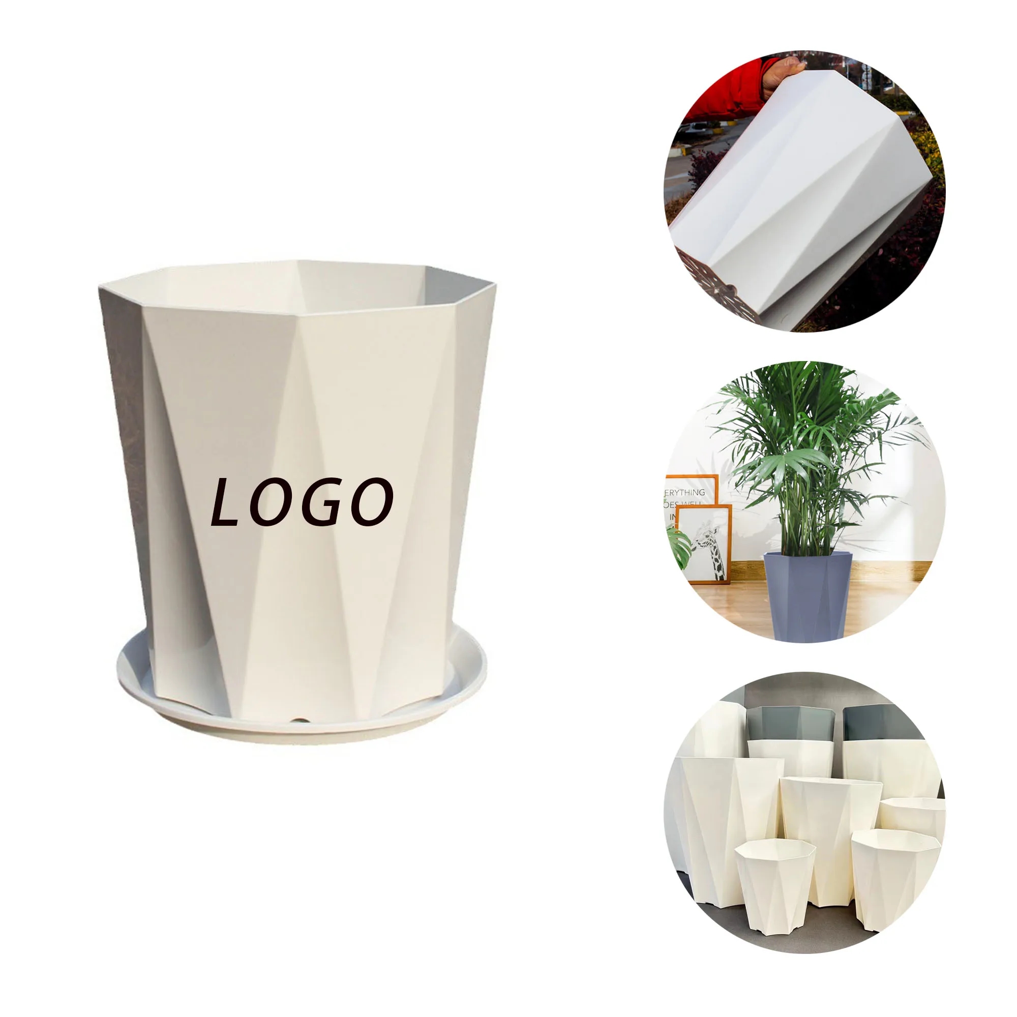 Plastic Flower Pot With Logo For Planting