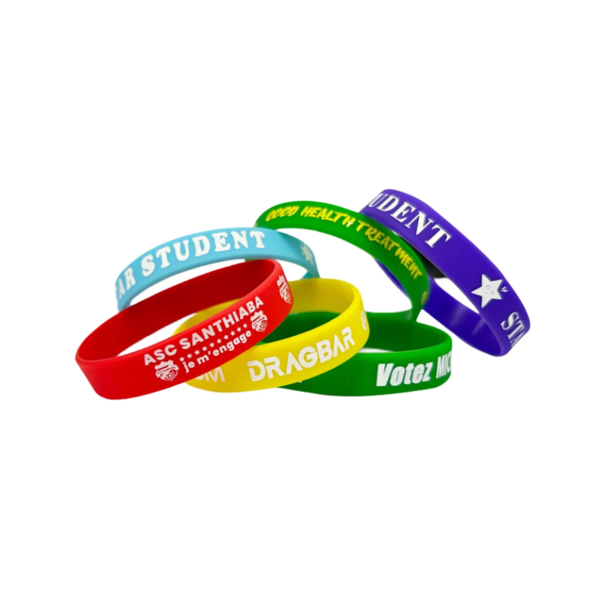 Custom Colorful Silicone Stretch Unisex Wristbands 2