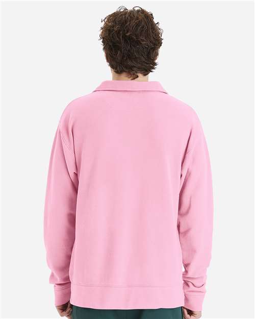 Unisex Garment-Dyed Polo Collar Sweatshirt - GDH490 21