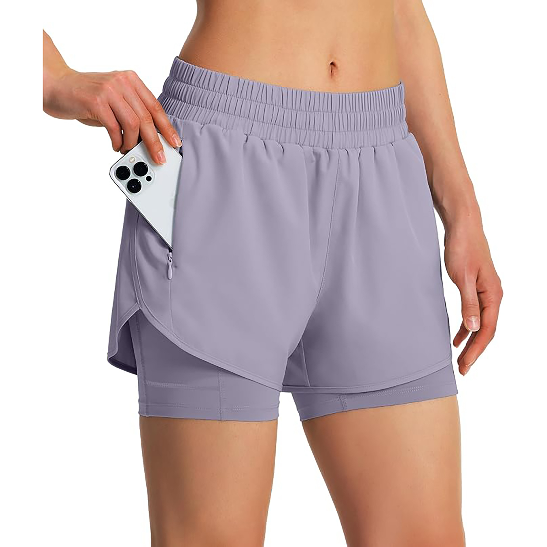 Women's2 I n 1 Quick Drying Sports Shorts with Lining 12