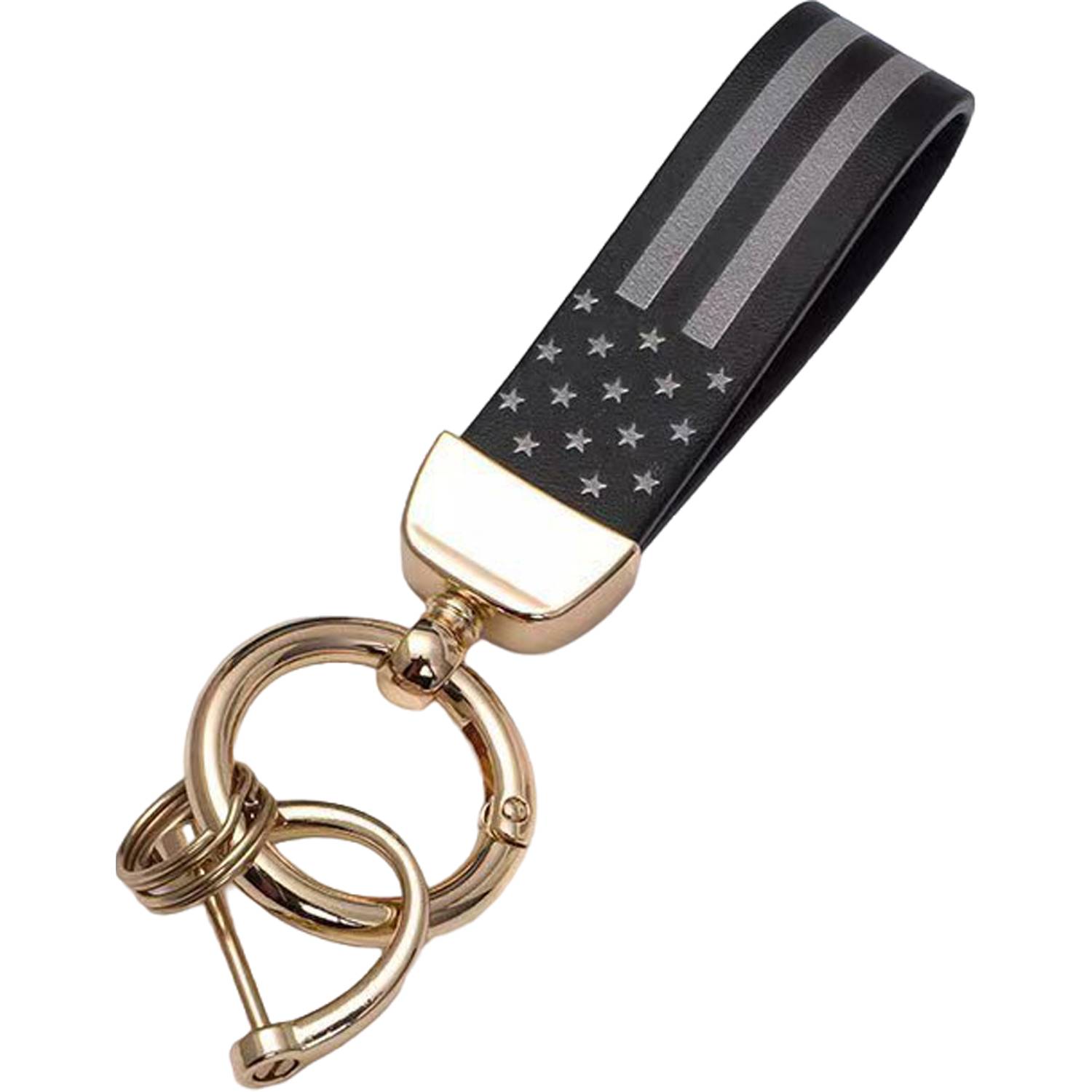 Microfiber Leather American Flag Keychain 2