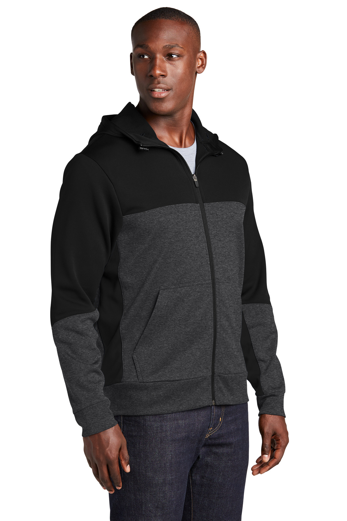 Sport-Tek Tech Fleece Colorblock Full-Zip Hooded Jacket. ST245 40