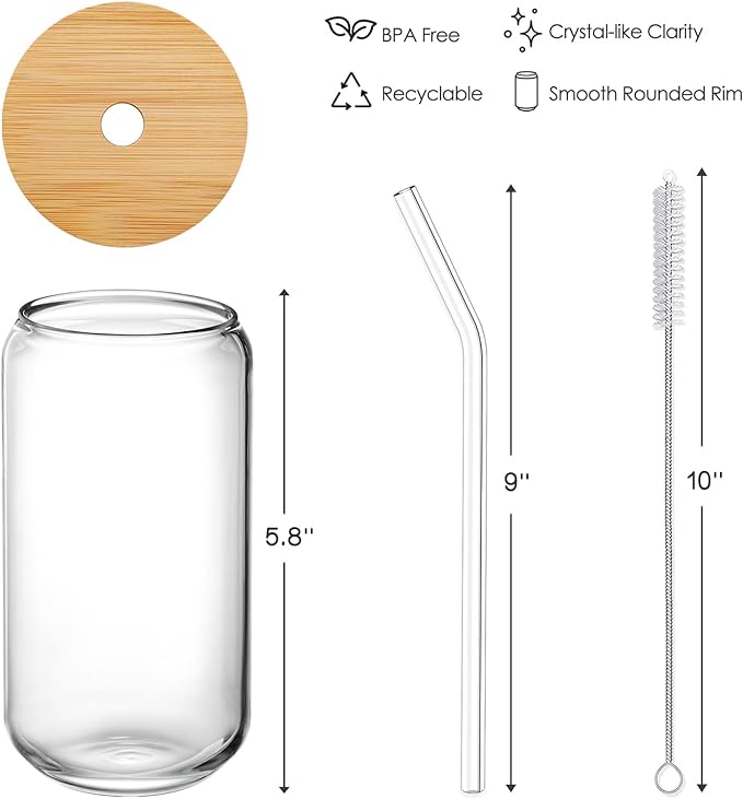 Glass Tumbler with Straw 5