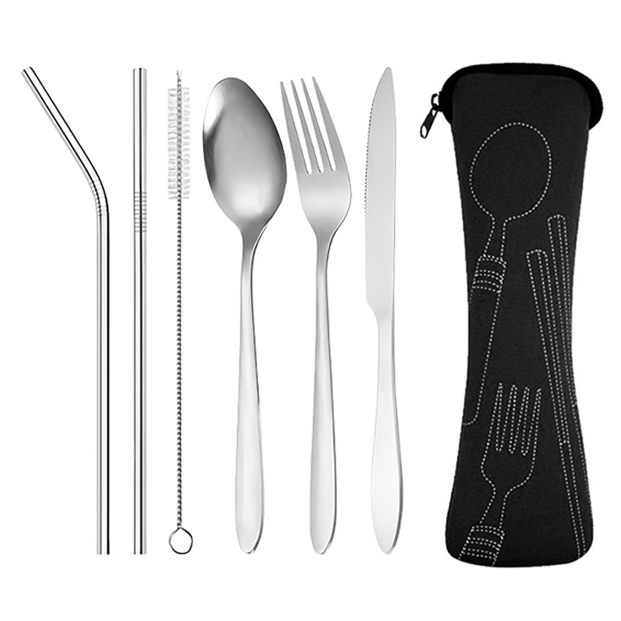 Reusable Travel Cutlery Flatware Set 9