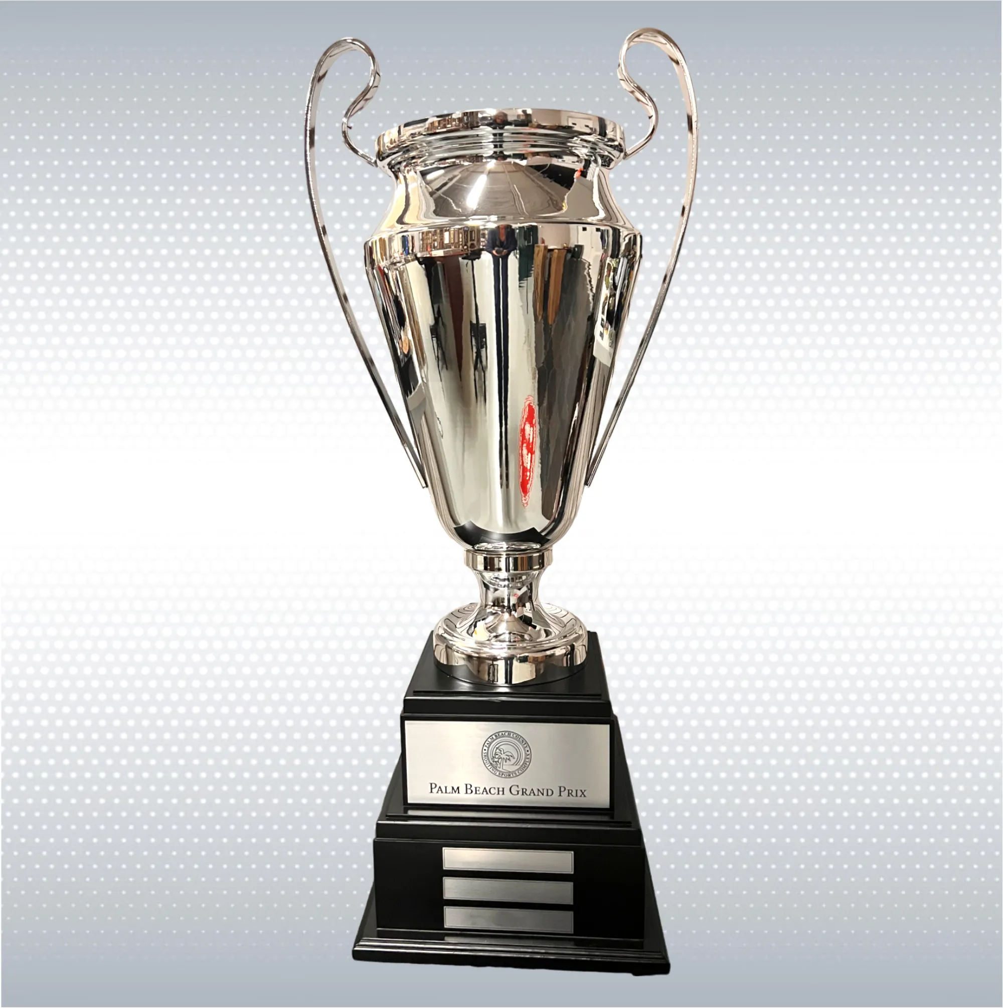 33" Metal Italian Cup Trophy W/ Ebony Wood Perpetual Base 3