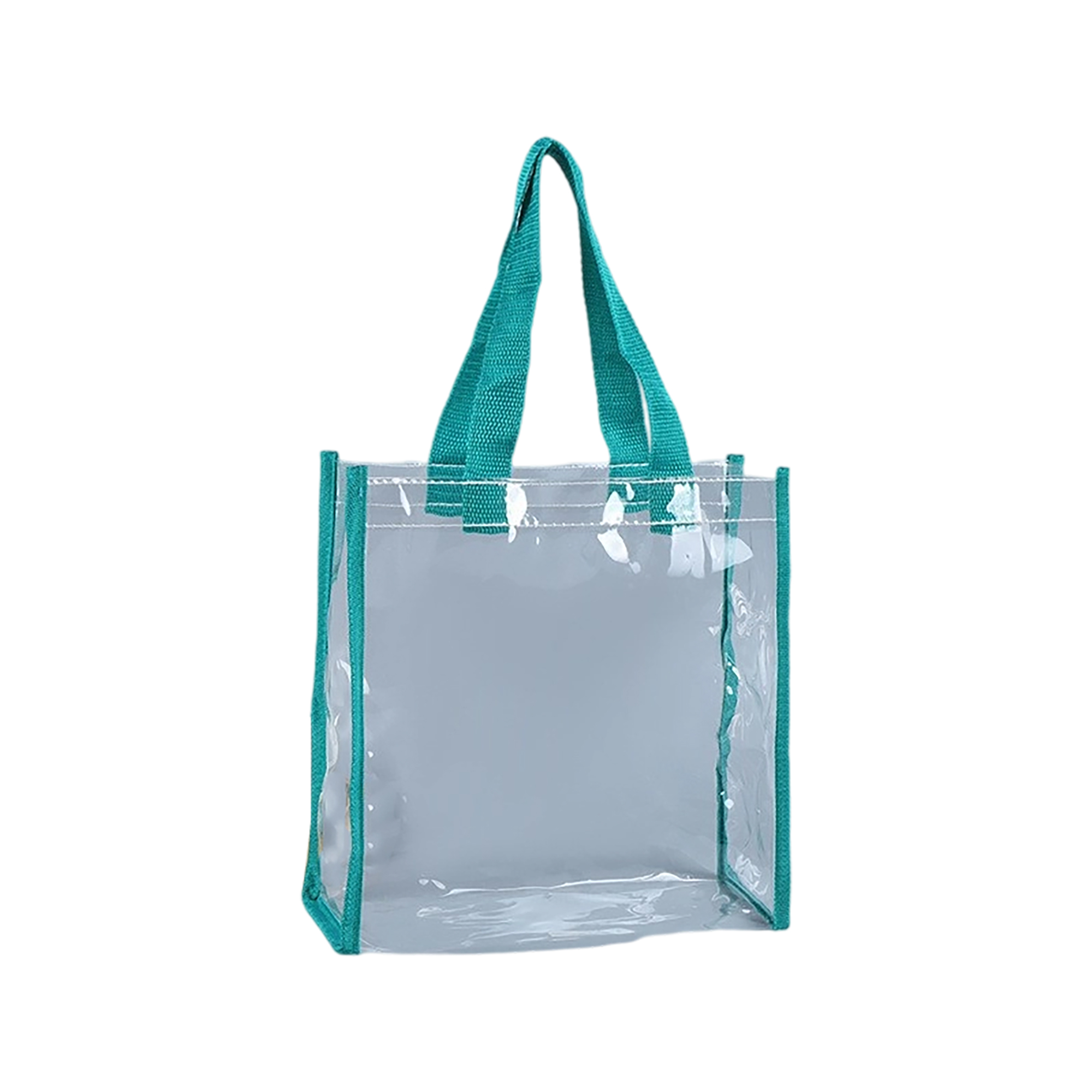 Vinyl Clear Tote Bag With Colored Shoulder Straps 8