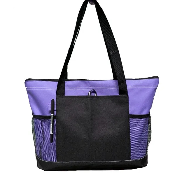 Customized 600D Polyester Zippered Tote Bag 6