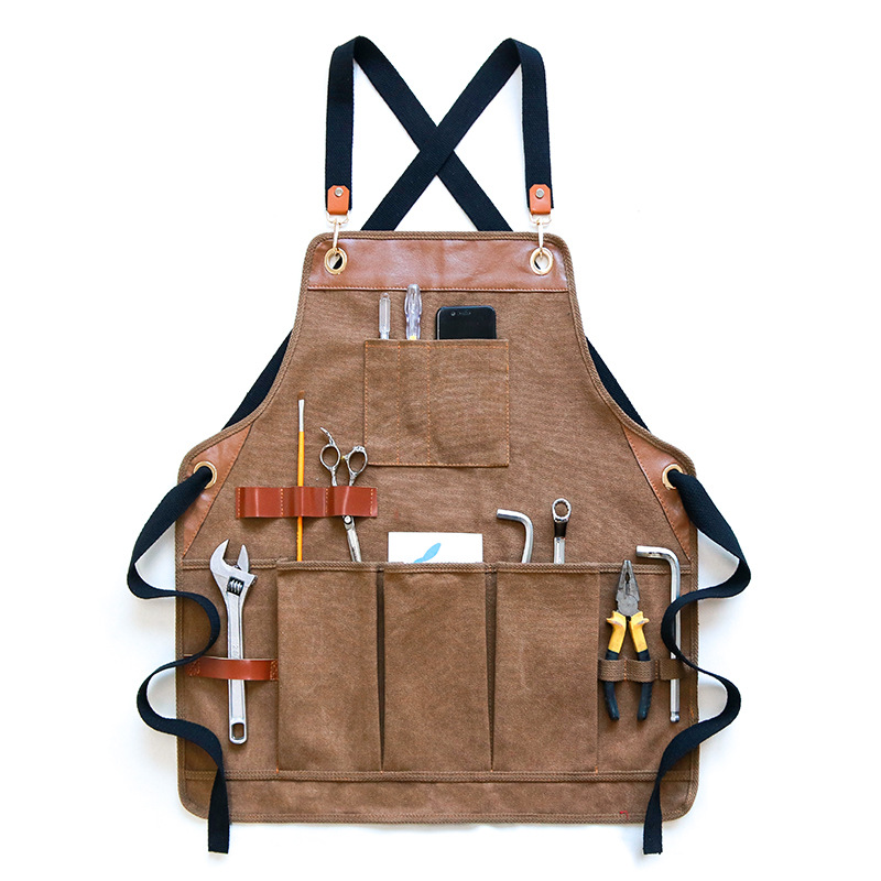 Chef Customized Sleeveless Adjustable Strap Aprons for Men Women / Large Pockets 9